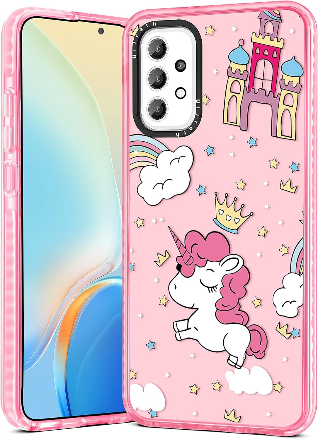Ulirath for Samsung Galaxy A53 5G 6.5" Case Cartoon Straw Hat Character Designer Pattern Cover Cool Funny Fashion for Girly Girls Kids Boys Bumper Soft Protective Phone Cases for A53 5G  Ulirath For Samsung Galaxy A53-Pink Unicorn  