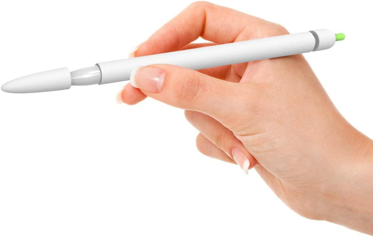 Hemobllo Case Compatible with Apple Pencil 1St Generation, Silicone Stylus Sleeve Carrot Shaped Stylus Cover Shockproof Pen Cover Grip Holder Pencil Sleeve, White  Hemobllo   