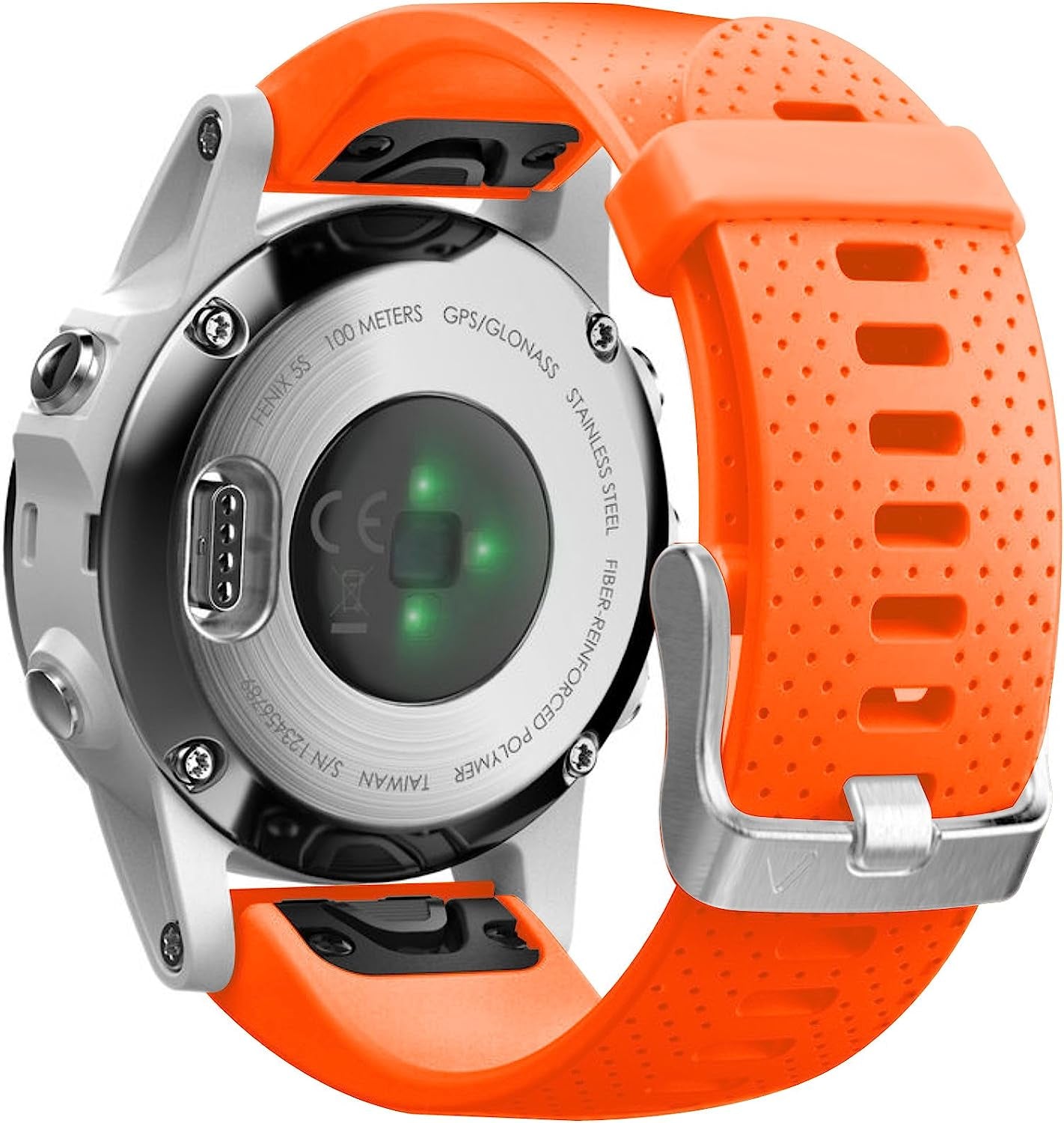 Notocity Compatible Fenix 5S Watch Band Fenix 6S Quickfit Soft Silicone Replacement Strap for Fenix 5S Plus/Fenix 6S Pro/Fenix 7S/D2 Delta S Smartwatch(Silver Buckle-White)  NotoCity Orange  