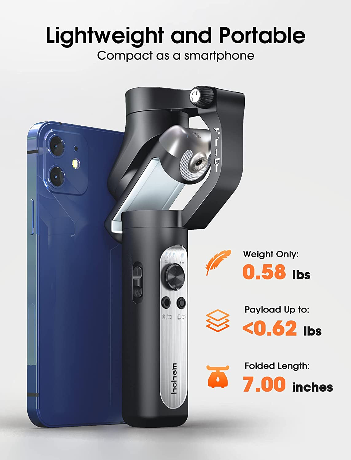 Hohem Isteady V2 Gimbal Stabilizer for Smartphone, 3-Axis Phone Gimbal W/Independent AI Tracking Sensor & Fill Light, Foldable Gimbal Vlogging Stabilizer for Iphone Android Youtube Tiktok Live Video  hohem Technology Co., LTD.   