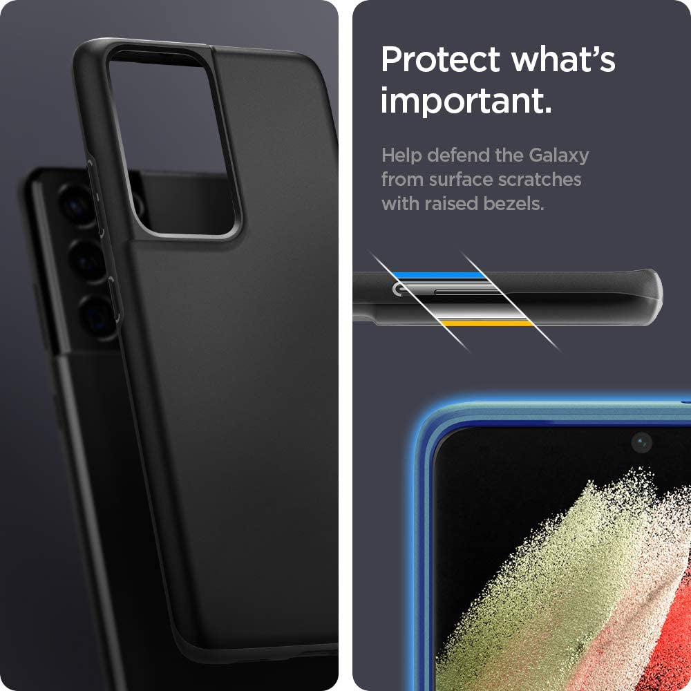 Spigen Thin Fit Designed for Galaxy S21 Ultra Case (2021) - Black  Spigen   