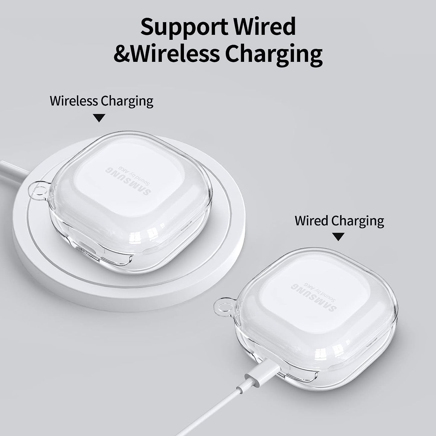 AIRSPO Clear Case Compatible with Samsung Galaxy Buds 2 Pro/ Galaxy Buds 2/ Galaxy Buds Pro/ Galaxy Buds Live Case Transparent Case Cover (Clear)  AIRSPO   