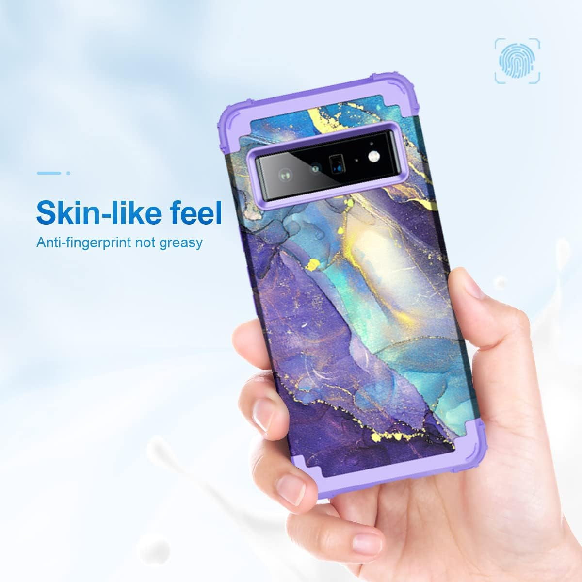 Rancase Compatible with Google Pixel 6 Pro Case,Three Layer Heavy Duty Shockproof Protection Hard Plastic Bumper +Soft Silicone Rubber Protective Case for Google Pixel 6 Pro Case,Purple  Rancase   