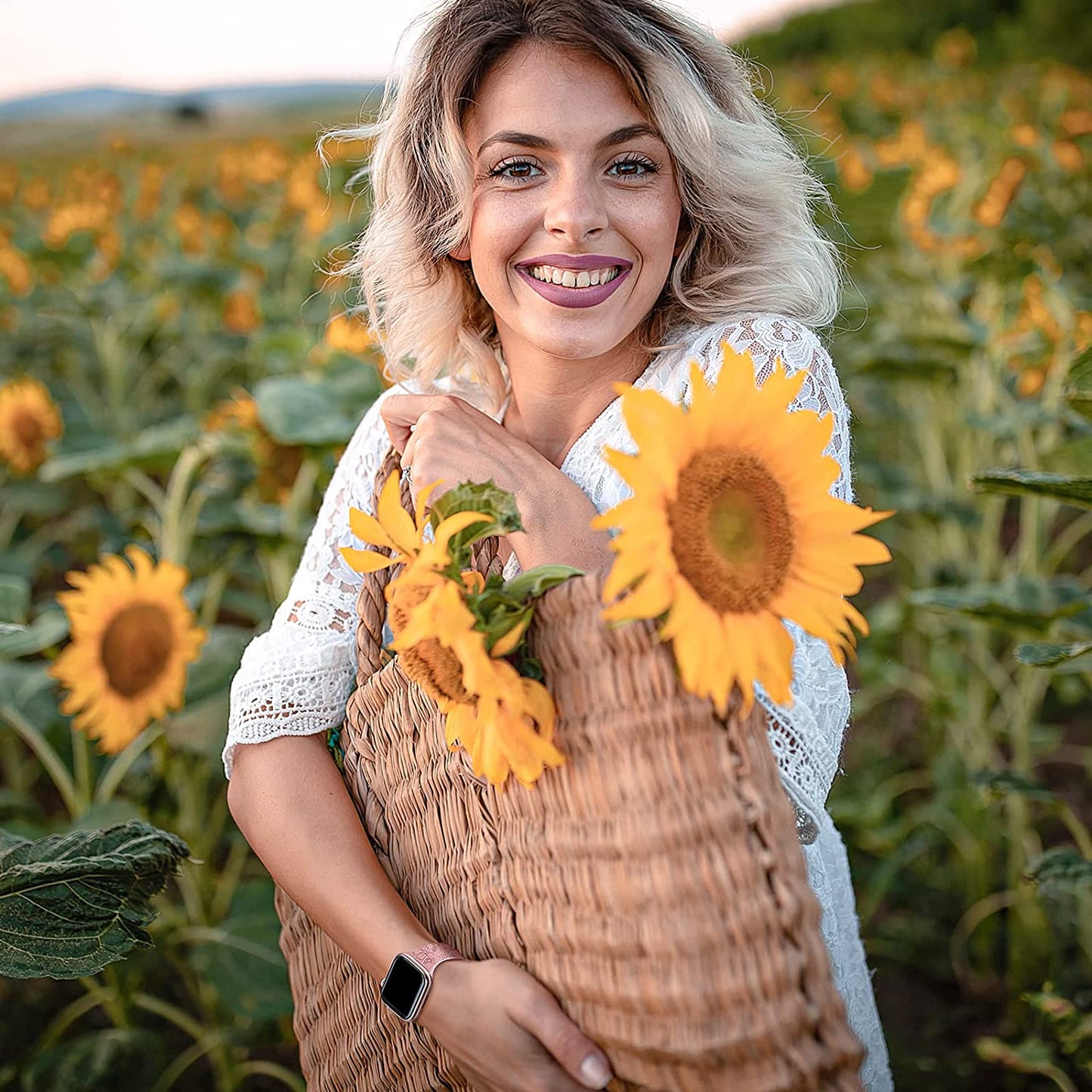 3 Pack Floral Engraved Bands Compatible with Apple Watch Band 40Mm 41Mm 38Mm 42Mm 44Mm 45Mm 49Mm Women,Soft Silicone Cute Wildflowers Sport Laser Strap for Iwatch Bands Series Ultra SE 8 6 5 4 3 2 1  AMSKY   