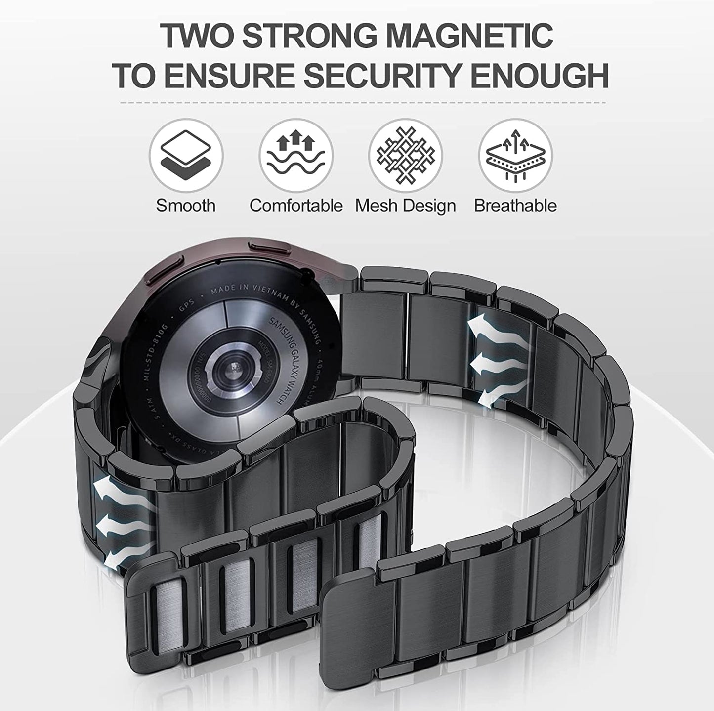 Oribox 20Mm Watch Bands Compatible for Watch Bands,Samsung Galaxy Watch 4 Band,Galaxy Watch Active 2 Bands,Galaxy Watch 4, Galaxy Watch 3 41Mm,Galaxy Watch 42Mm,High-Grade Adjustable Strap Magnetic Wristband for Men Women  ORIbox   