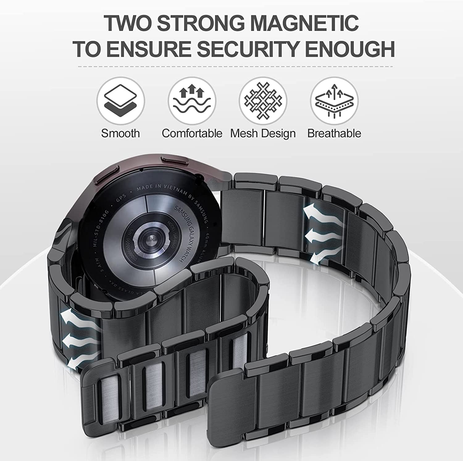 Oribox 20Mm Watch Bands Compatible for Watch Bands,Samsung Galaxy Watch 4 Band,Galaxy Watch Active 2 Bands,Galaxy Watch 4, Galaxy Watch 3 41Mm,Galaxy Watch 42Mm,High-Grade Adjustable Strap Magnetic Wristband for Men Women  ORIbox   