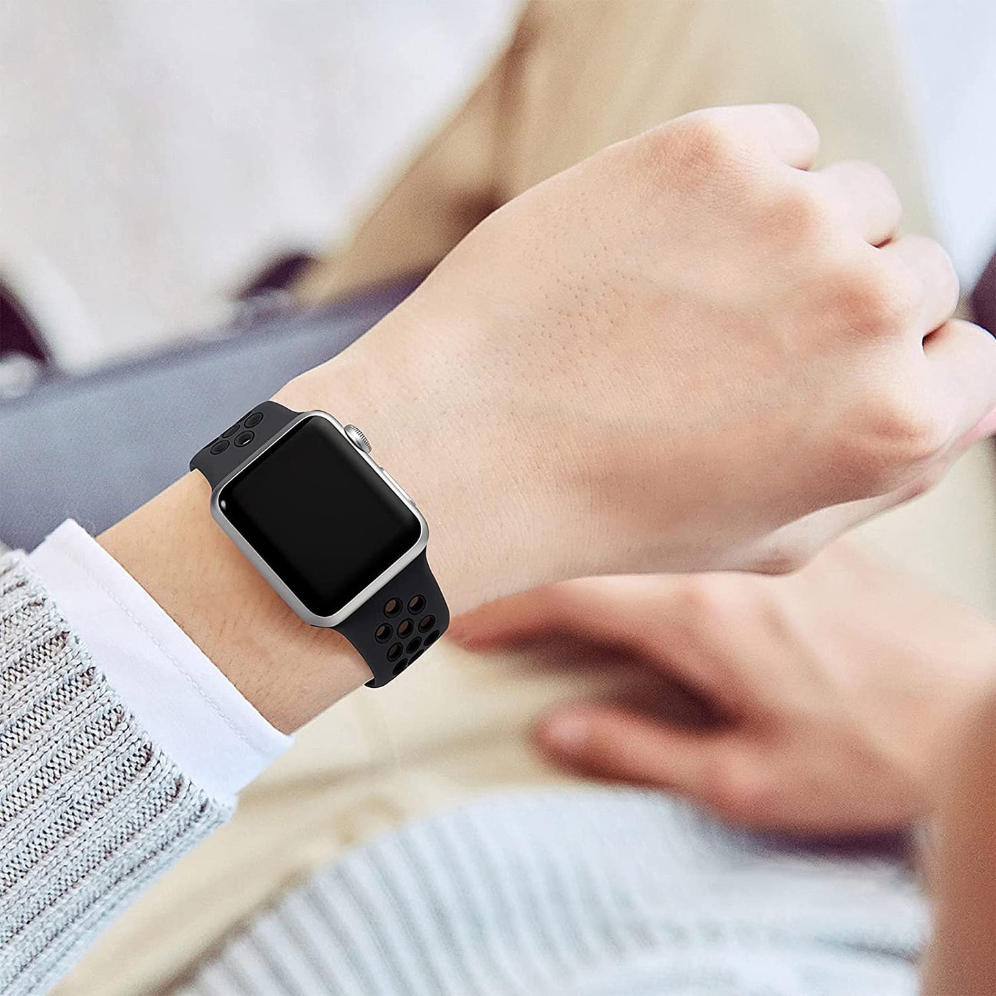 Lerobo Sport Band Compatible with Apple Watch Band 38Mm 40Mm 41Mm 45Mm 44Mm 42Mm for Women Men,Soft Silicone Sport Breathable Wristband Replacement Strap Compatible for Iwatch SE Series 7 6 5 4 3 2 1  PJStore-US   