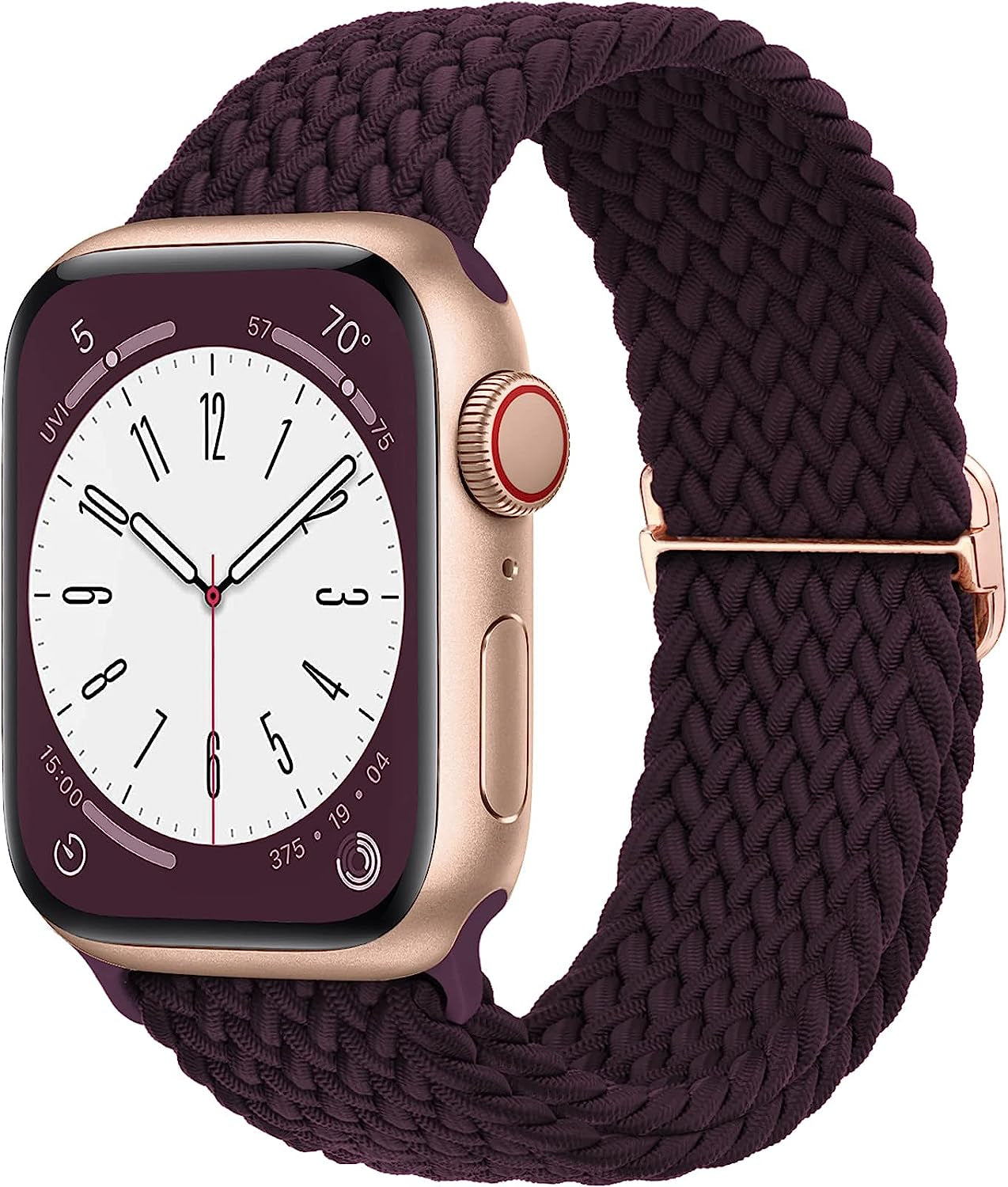 Merlion Stretchy Braided Solo Loop Compatible with Apple Watch Band 38Mm 40Mm 41Mm 42Mm 44Mm 45Mm 49Mm, Sports Adjustable Elastic Straps for Iwatch  Merlion Dark Cherry 42MM/44MM/45MM/49MM 