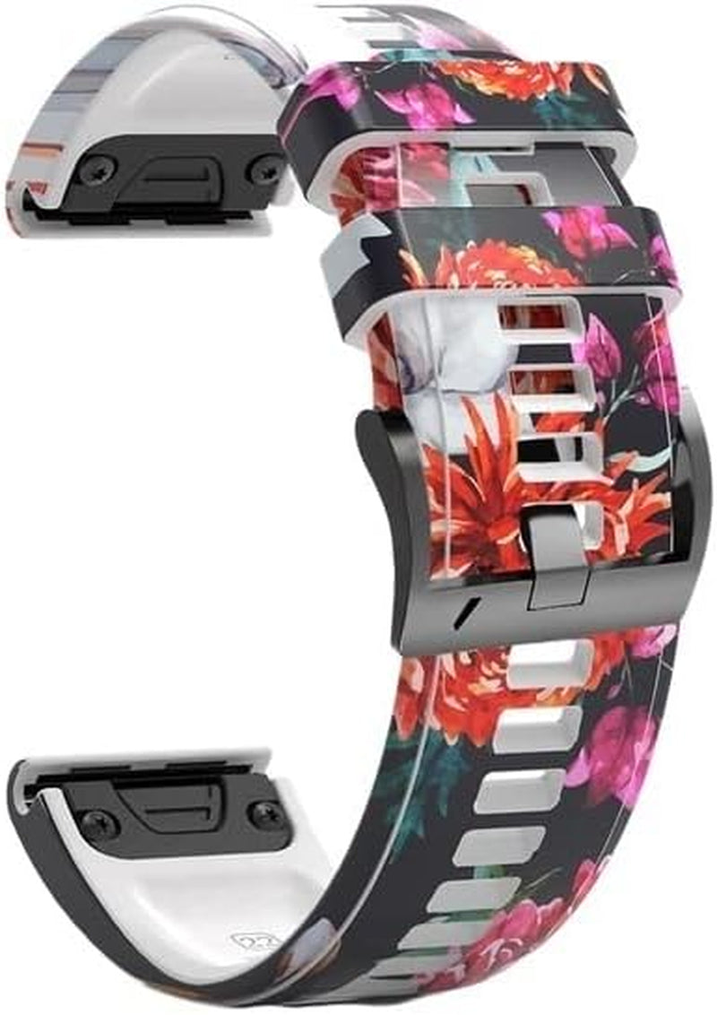 XIRIXX 22/26Mm Wrist Band Strap for Garmin Fenix 7 7X 5 5X 6 6X Pro 935 945 Smart Watch Printed Sport Quick Release Silicone Watchband  XIRIXX C For Fenix 6X 6X Pro 