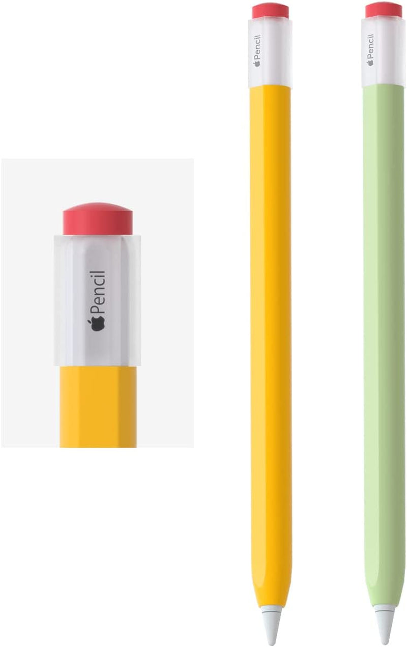2 Pack Silicone Pencil Case Compatible with Apple Pencil 2Nd Generation Only,Case Cover Sleeve Accessories Protective Skin Holder(Must Read Installation Instructions) [Yellow,Black]  AFOOYO Yellow,Sage Green  