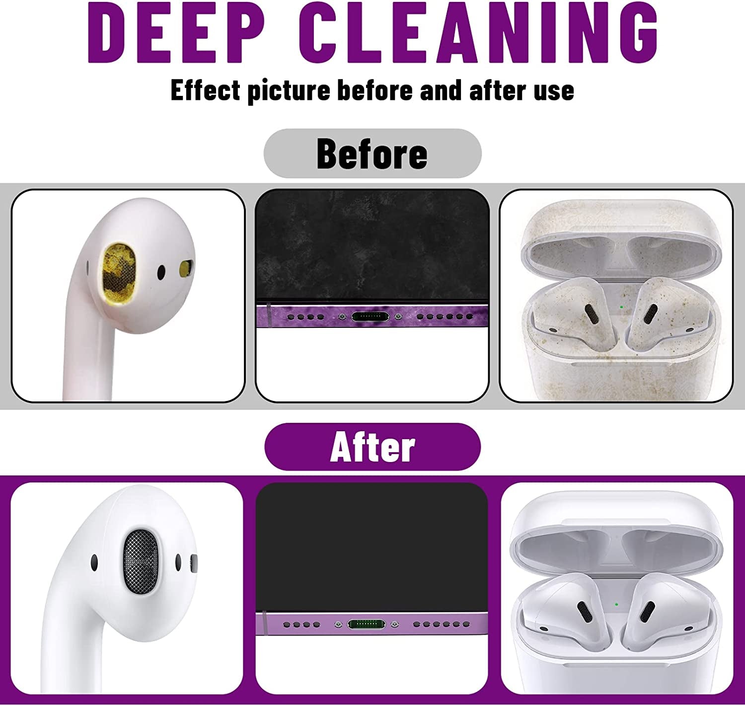 Midukit Cleaner Kit for Airpod, Cleaning Kit Compatible with Airpods, Earbud Cleaning Putty, Fits Earbud Phone Ear Wax Dirt, Cleaner Putty with Microfiber Cleaning Cloth & Brushes, Earbud Cleaning Kit  Midukit   