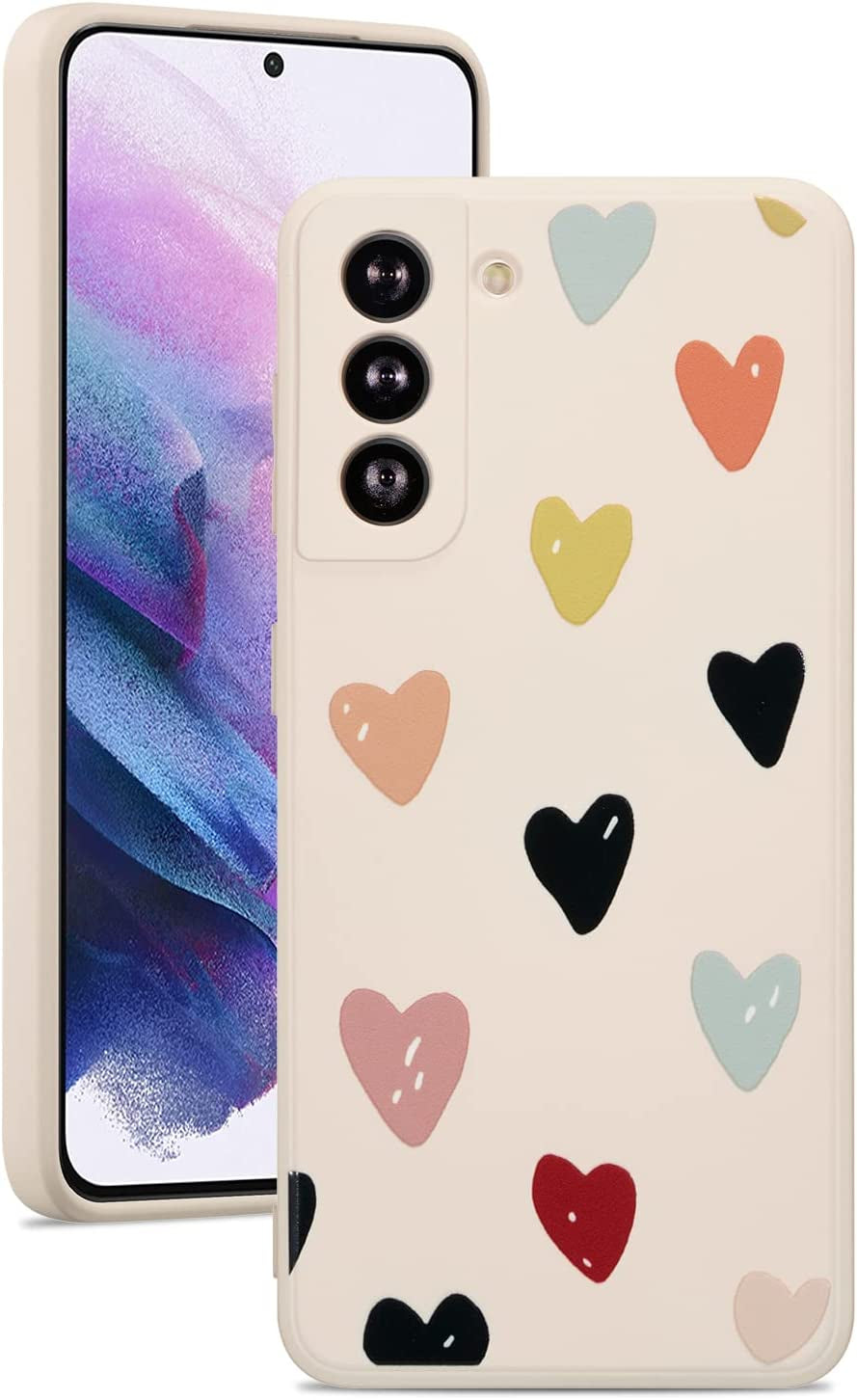 ZTOFERA Compatible with Samsung Galaxy S22 plus 5G Case, Soft Silicone Shockproof Protective Bumper Case Cute Hearts Pattern Girls Women Back Phone Cover for Samsung Galaxy S22 plus 5G, Beige  ZTOFERA   