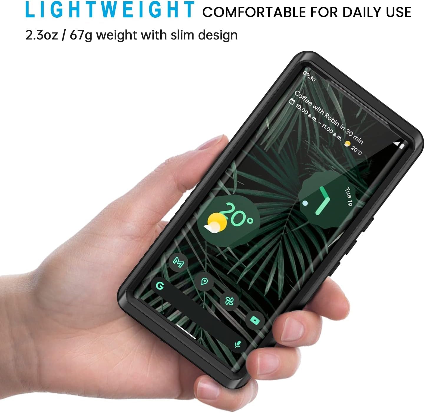 Lanhiem Pixel 6 Pro Case, IP68 Waterproof Dustproof Case with Built-In Screen Protector, Rugged Full Body Shockproof Protective Case for Google Pixel 6 Pro, Black/Clear  Lanhiem   