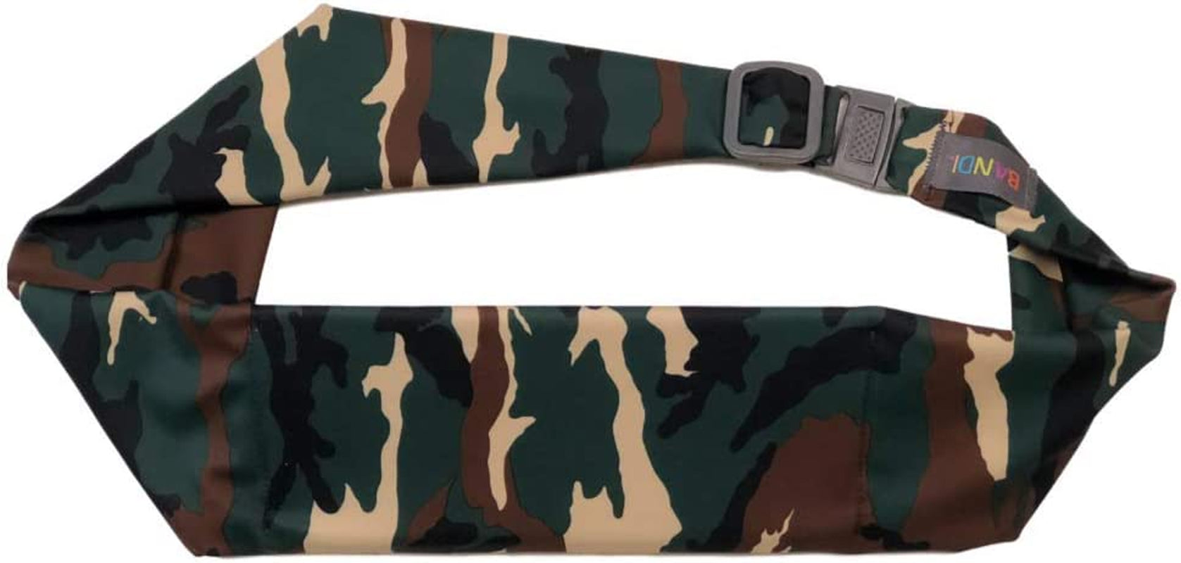 BANDI Large Travel and Running Belt, Securely Carry Keys, Phone, Medicine, Money or Food While You Exercise or Travel within Its Sleek 3 Pocket Design, Size 7.5 Inch by 3.5 Inch Black Solid One Size  BANDI WEAR LLC Camo  