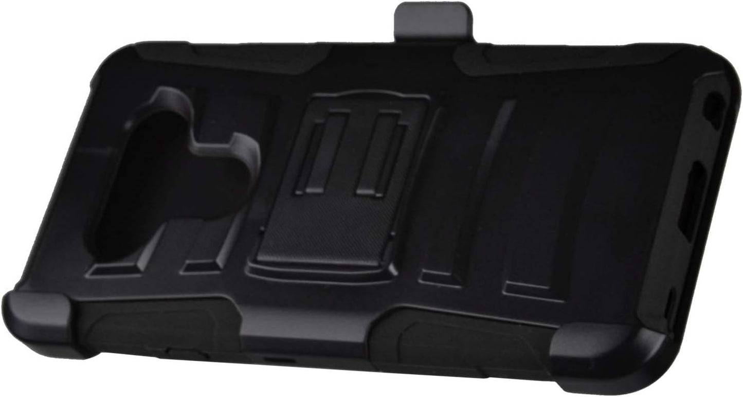 Eaglecell - Compatible with LG V40 Thinq - Hybrid Armor Case W/Stand/Belt Clip Holster - CV1 Black  Eaglecell   