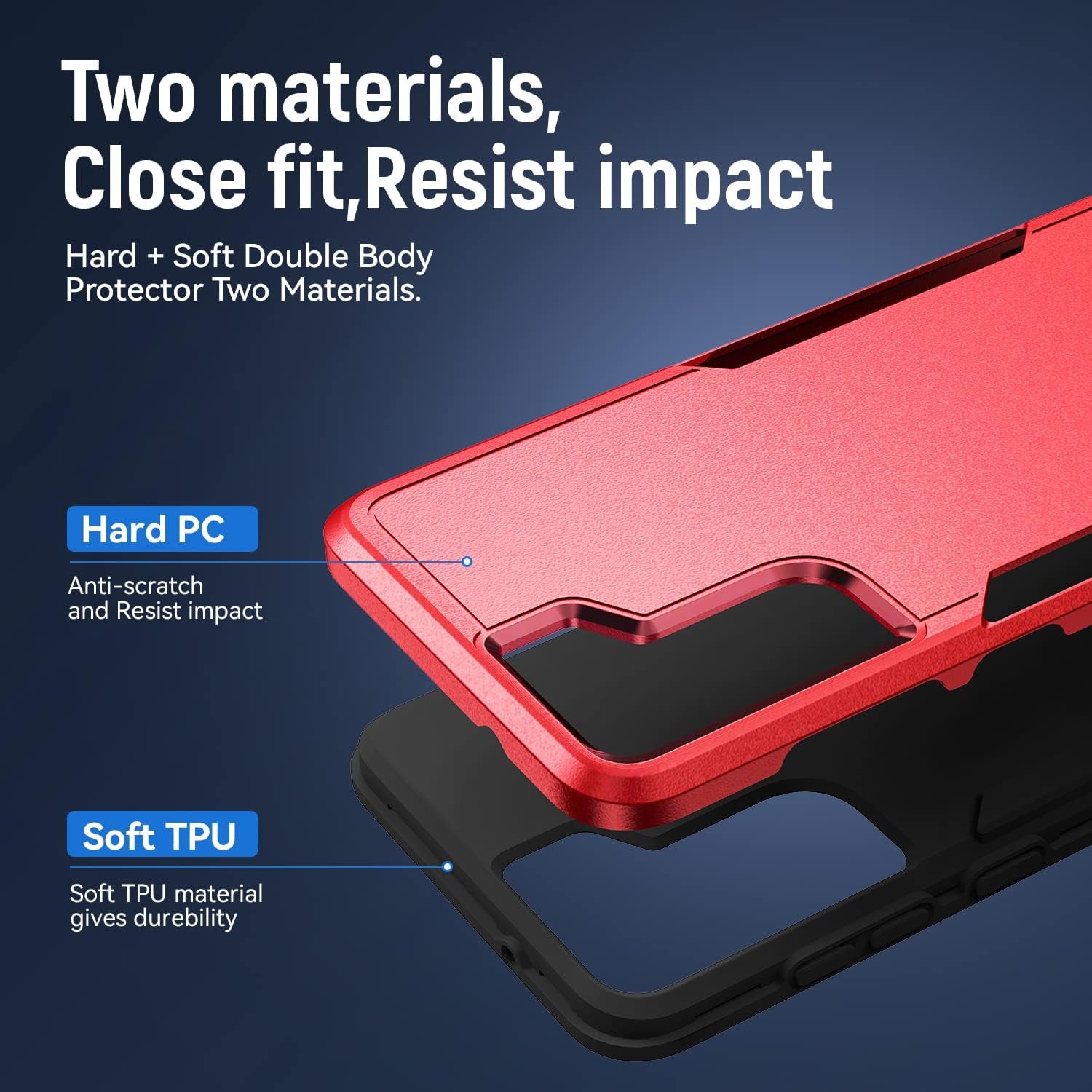 For Samsung Galaxy S21 plus Case, Galaxy S21 plus Case with HD Screen Protector [Military Grade Drop Tested] Heavy-Duty Tough Rugged Shockproof Protective Case for Samsung S21 Plus, Red  BOYOSS   