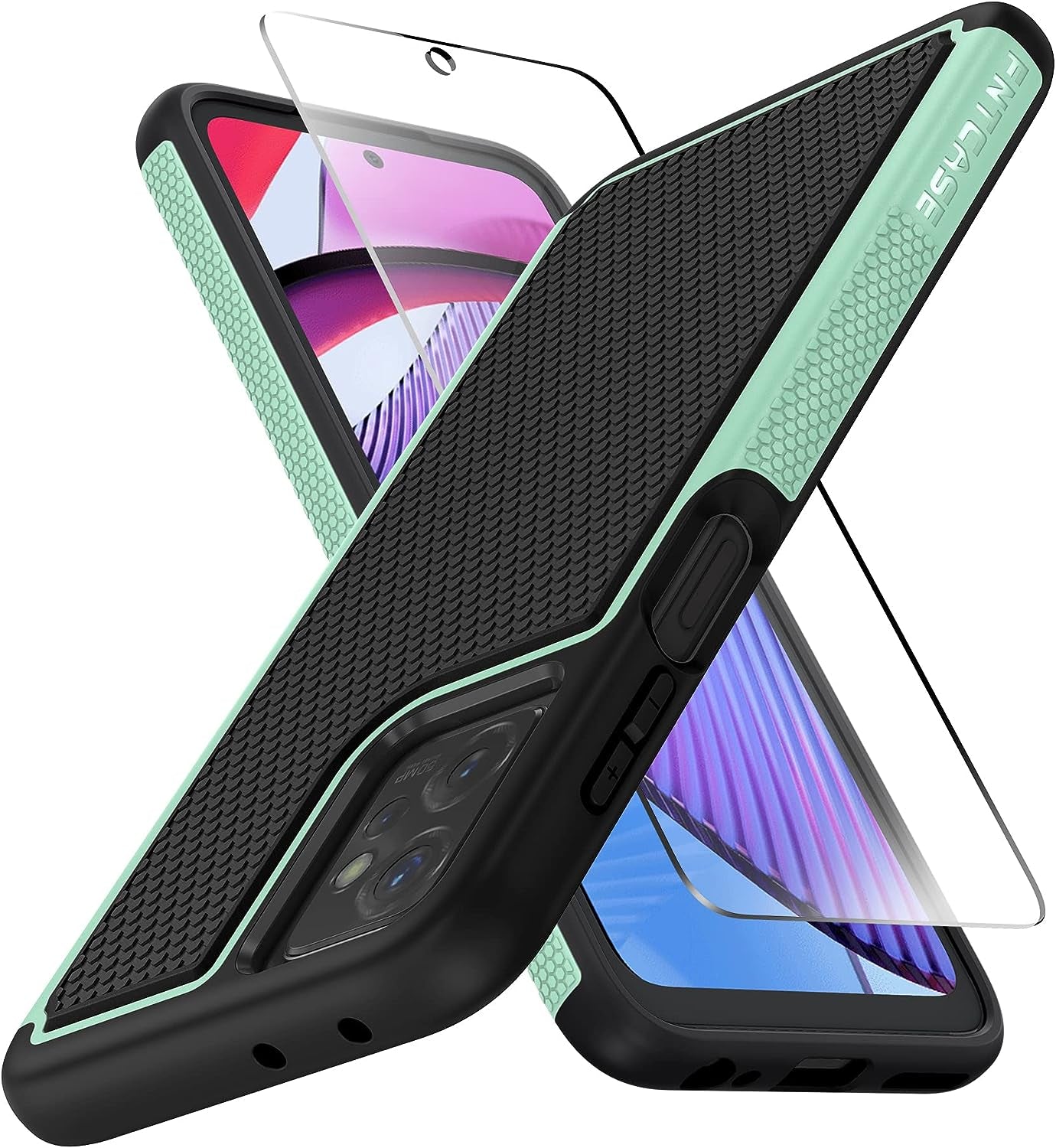 FNTCASE for Motorola Moto G-Power-5G 2023 Case: Moto G 5G 2023 Case Dual Layer Shockproof Protective Textured Design Cell Phone Cover Heavy Duty Rugged Tough Back Hardshell Hybrid Slim Basic Case  FNTCASE Shiny Mint Green  