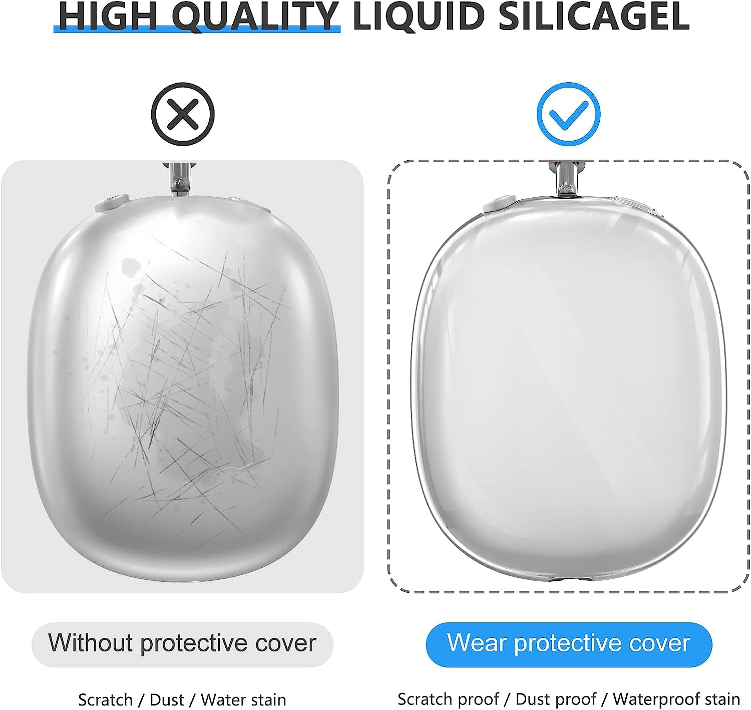 Clear Airpods Max Case,Soft TPU Case for Apple Airpods Max Skin Anti-Scratch Accessories,No Yellowing Transparent Airpods Max Case Cover(Clear)  Inesore   