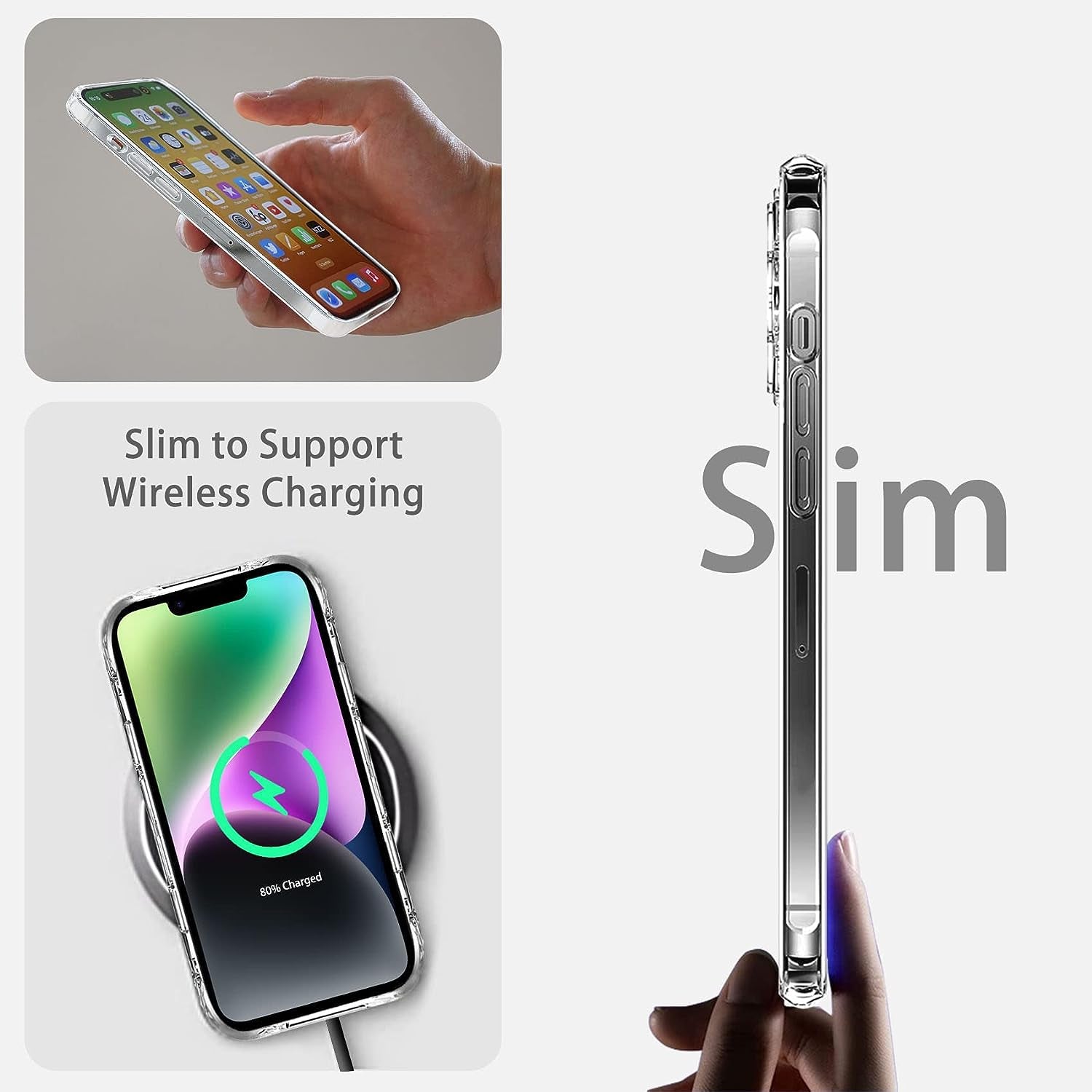 Jjgoo Compatible with Iphone 14 plus Case Clear, Non-Yellowing Shockproof Phone Case for Apple Iphone 14 Plus, Slim Anti-Scratch Hard PC Back Protective Cover Bumper 2022  JJGoo   