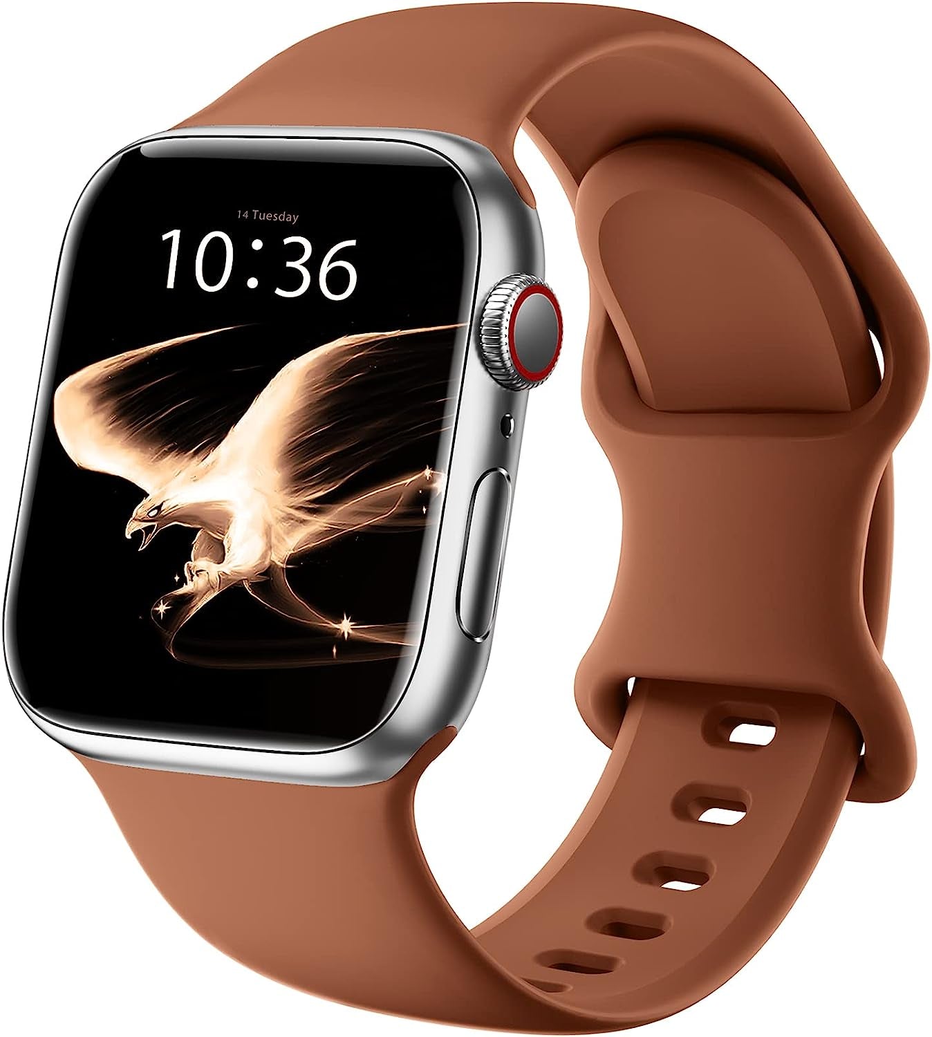 ZALAVER Bands Compatible with Apple Watch Band 38Mm 40Mm 41Mm 42Mm 44Mm 45Mm 49Mm, Soft Silicone Sport Replacement Band for Iwatch SE Ultra Series 8 7 6 5 4 3 2 1 Women Men  ZALAVER Brown 38mm/40mm/41mm 