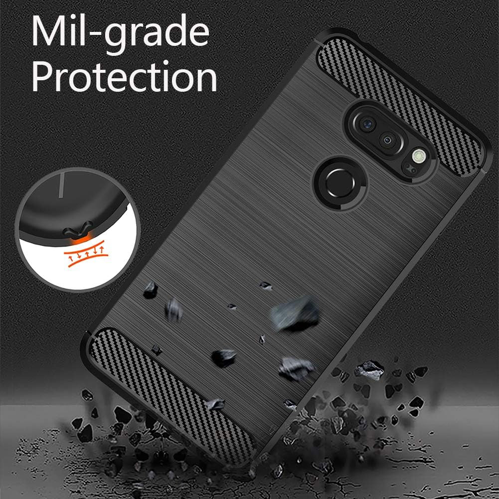 DOGN for LG V35 Case Slim Thin Silicone,Lg V30 / LG V30 Plus/Lg V30S Thinq/Lg V30S / LG V35 Thinq Case, Anti-Scratches TPU Gel Slim Fit Soft Skin Protective Cases (Brushed Black)  DOGN   