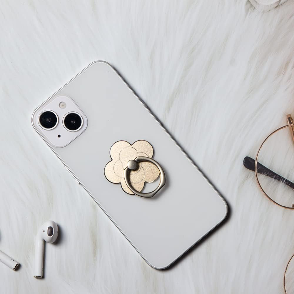 Flower Metal Cell Phone Ring Holder for Hand, Zinc Alloy Phone Back Ring Grip for Finger(Gold)  SUNURS   