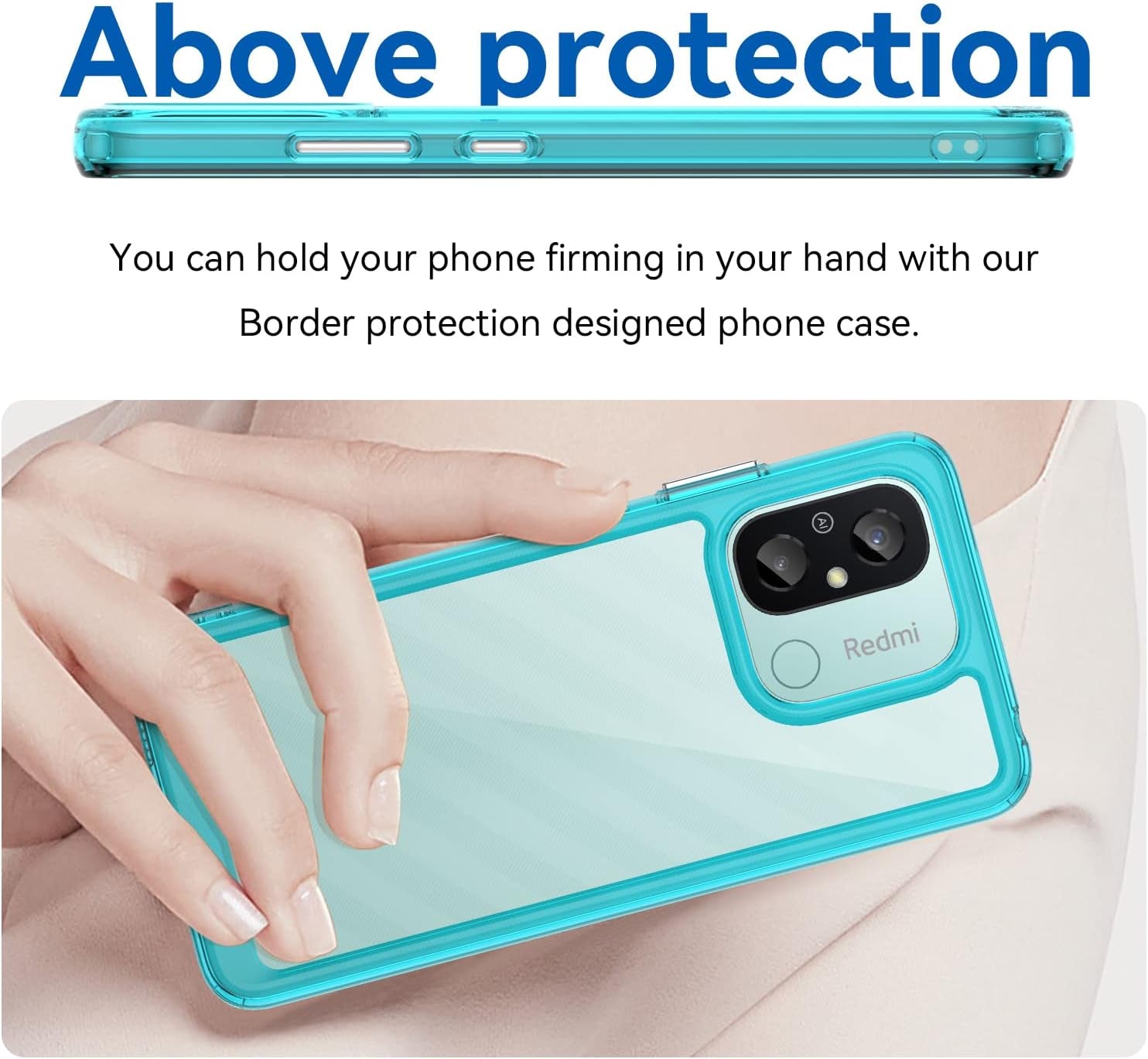Zotita for Xiaomi Poco C55/12C/11A 4G Phone Case, Lightweight and High Transparency Shock Absorption Protection, TPU Material for Comfortable Touch, Screen Camera Lens for High Protection, (Blue)  Zotita   