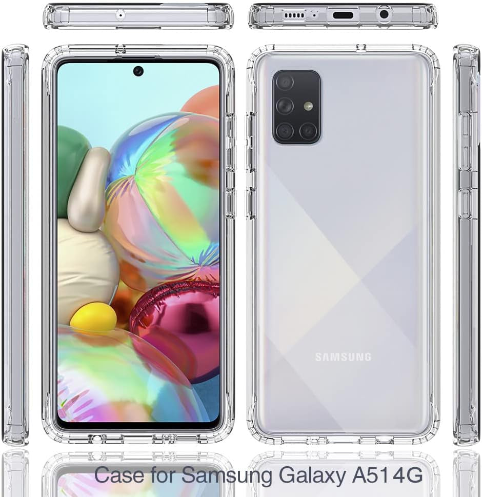 Niopiee for Samsung Galaxy A51 4G Case Crystal Clear Slim Hard Case Hybrid Shockproof Bumper with Tempered Glass Screen Protector Full Body Anti-Yellow Anti-Scratch Phone Protective Cover  NIOPIEE   