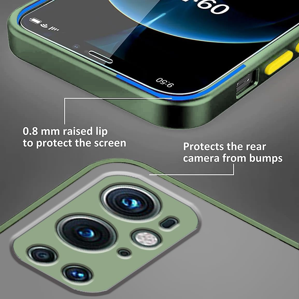 Jancyu Compatible with Oneplus 9 Pro Case Clear, Silicone Oneplus 9 Pro Phone Case Slim Shockproof Four Corner Airbags Drop Slip Protection Cover (Army Green)  Jancyu   