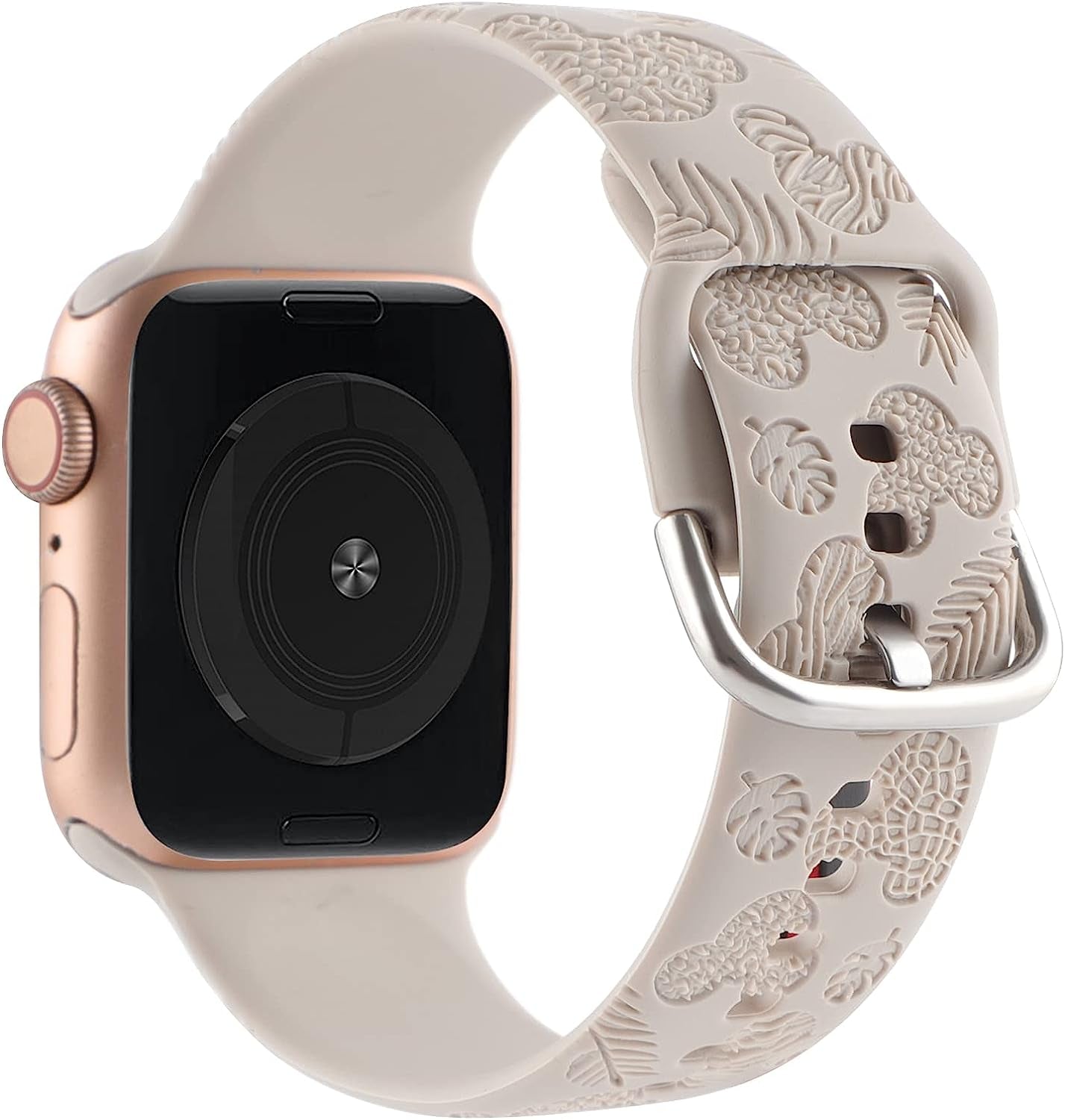 Cartoon Leopard Zebra Engraved Silicone Watchband Cute Soft Strap Sport Bracelet Band Compatible with Apple Watch Series 8 7 6 5 4 3 2 1/SE Ultra  Gadgetisan Starlight 38/40/41 mm 