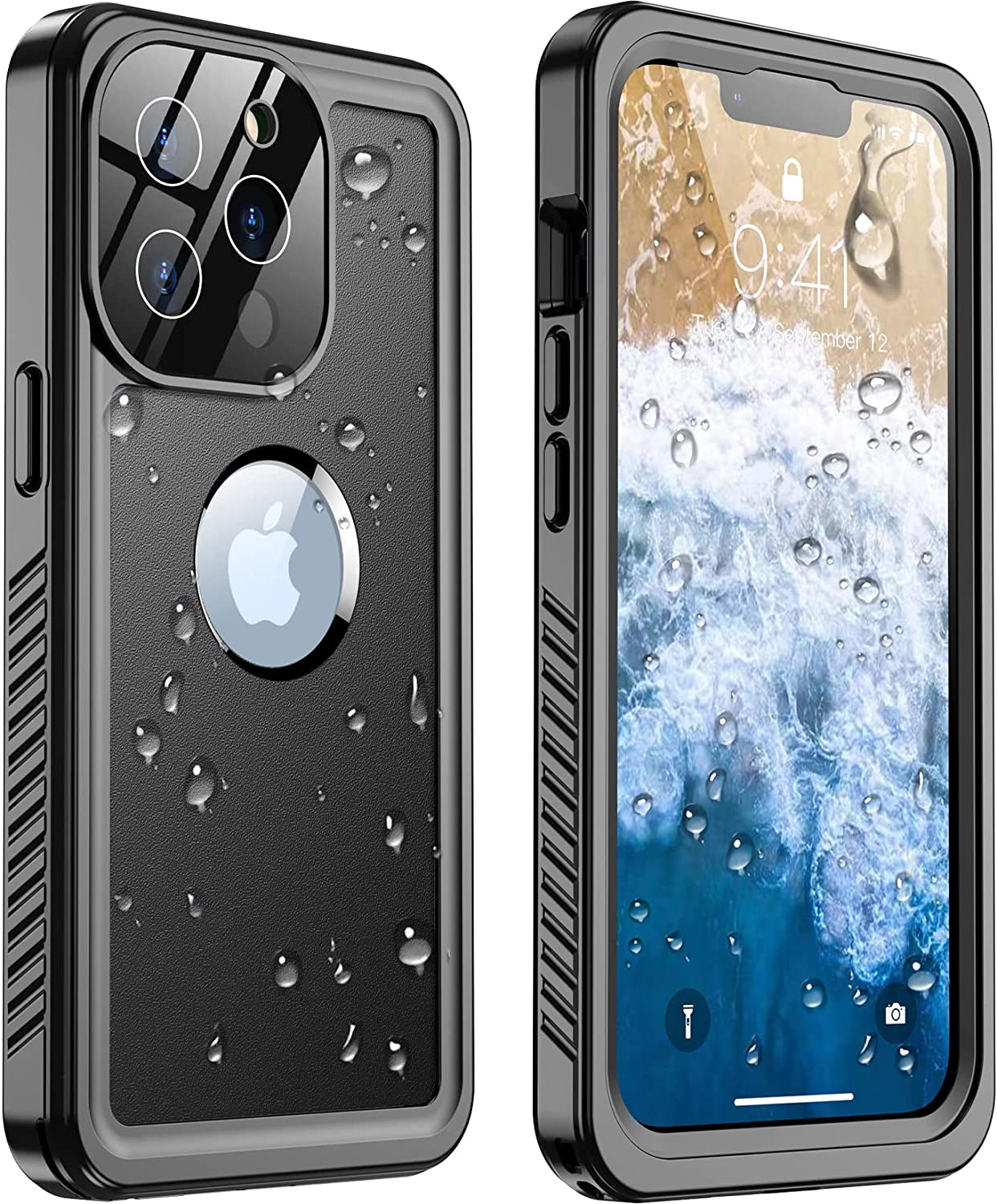 Temdan for Iphone 14 Case Waterproof,Built-In 9H Tempered Glass Screen Protector [IP68 Underwater][14Ft Military Dropproof][Dustproof][Real 360] Full Body Shockproof Protective Case-Blue-Clear  Temdan Black LifeProof iPhone 13 Pro Max 6.7 