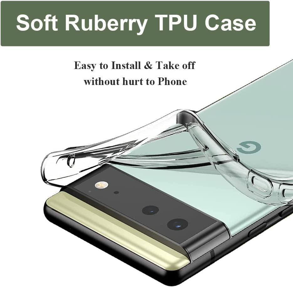 Unov Case Compatible with Pixel 6 Case Clear with Design Soft TPU Shock Absorption Slim Embossed Pattern Protective Back Cover 6.4 Inch (Flower Garden)  Unov   