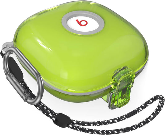 [Upgrade Lock] Beats Fit Pro Case 2021, VAEKNVG Shock-Absorbing Protective Armor Cover for Beats Fit Pro Earbuds Accessories, TPU Hard Shell with Carabiner & Lanyard,Yellow  VAEKNVG   