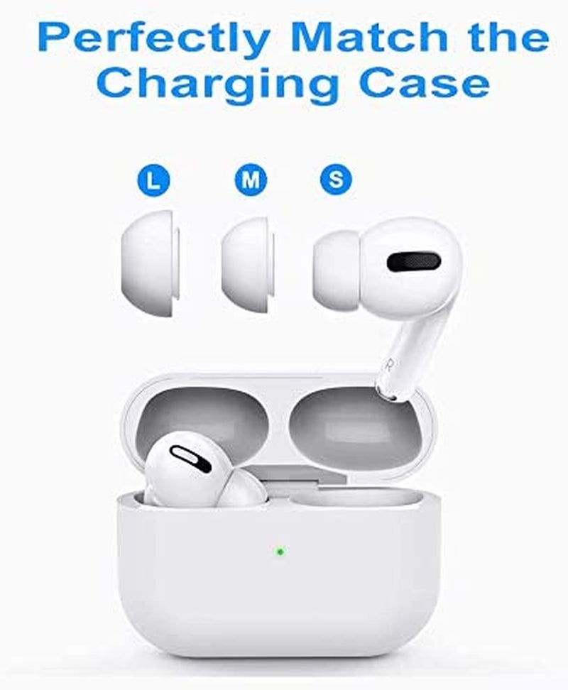 12 Pieces Replacement Ear Tips for Airpods Pro Accessory Silicone Ear Buds Tips with Noise Reduction Hole Airpods Pro Ear Tips with Portable Storage Box and Fit in the Charging Case (S/M/L, White)  MEEAJA   