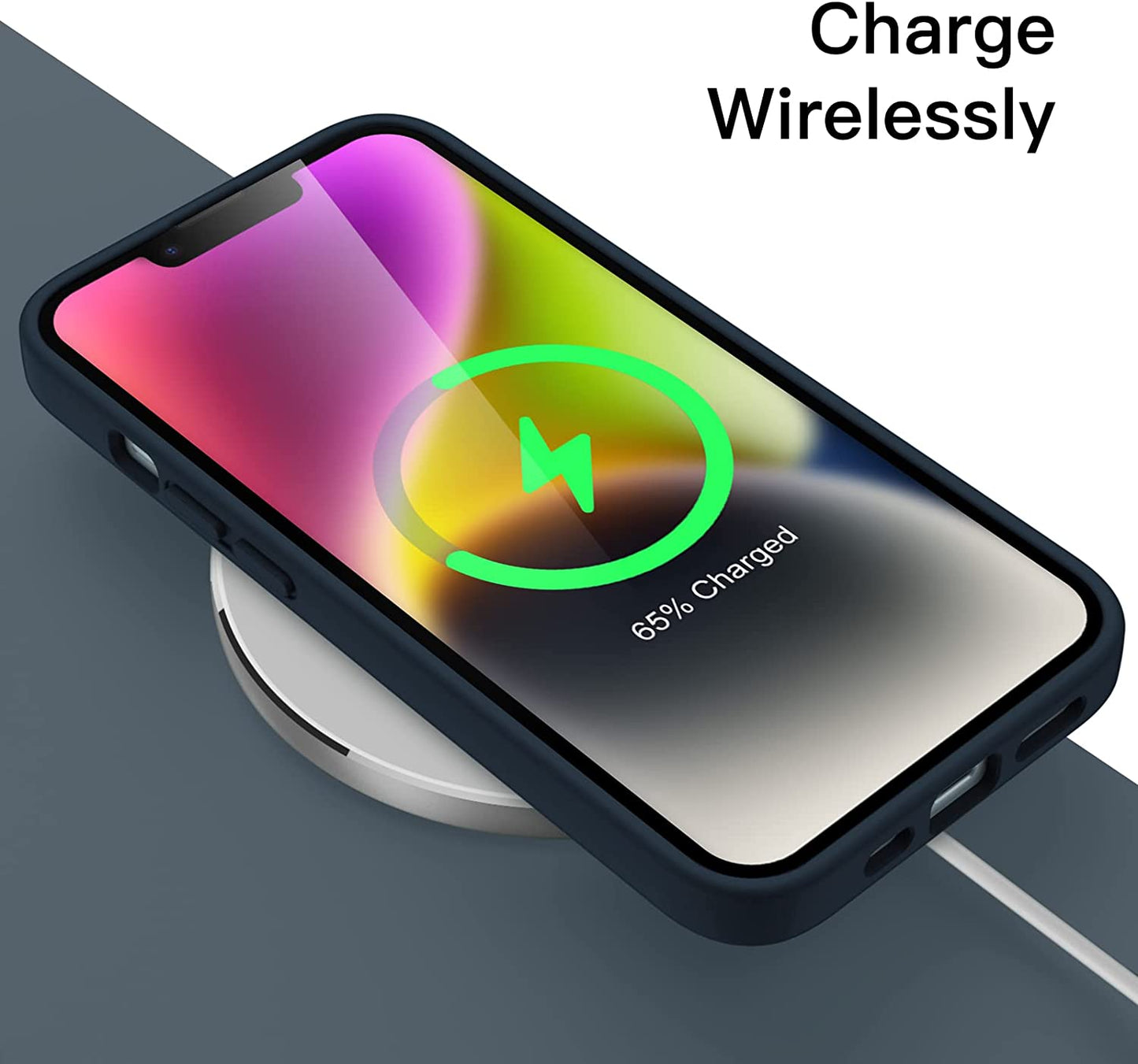 Jetech Silicone Case for Iphone 14 6.1-Inch, Silky-Soft Touch Full-Body Protective Phone Case, Shockproof Cover with Microfiber Lining (Navy)  JETech   