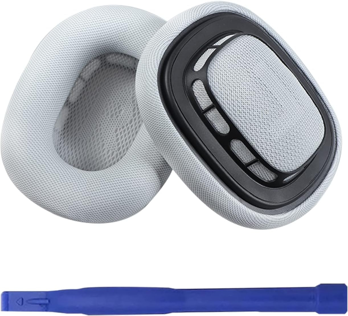 Replacement Ear Pads for Airpods Max Headphone Breathable Mesh Fabric Earpads Covers Easy to Install with Magnet Ear Pads Earmuff Repair Part(Dark Grey)  Adhiper Max-EP-Sliver Fabric  
