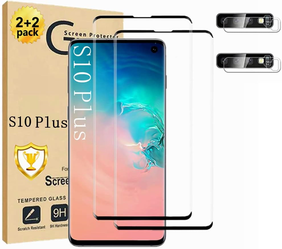 Micger Galaxy Note 20 Ultra Screen Protector, 2 Pack Camera Lens Protector【2+2 Pack】 Compatible Fingerprint, Easy Installation, 3D Glass 9H Hardness Tempered Glass Screen Protector for Samsung Galaxy Note 20 Ultra 5G  Micger Galaxy S10 Plus Screen Protector  