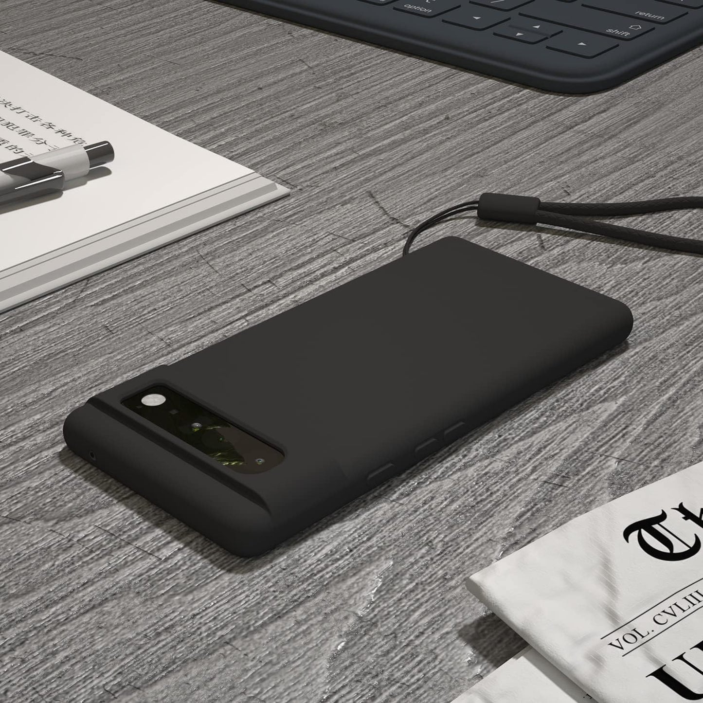 ABITKU Compatible with Google Pixel 6 Pro Case, Slim Silicone Gel Rubber Case Cover (With Microfiber Lining) Full Body Shockproof Design for Google Pixel 6 Pro - 6.7 Inch 2021 (Black)  ABITKU   