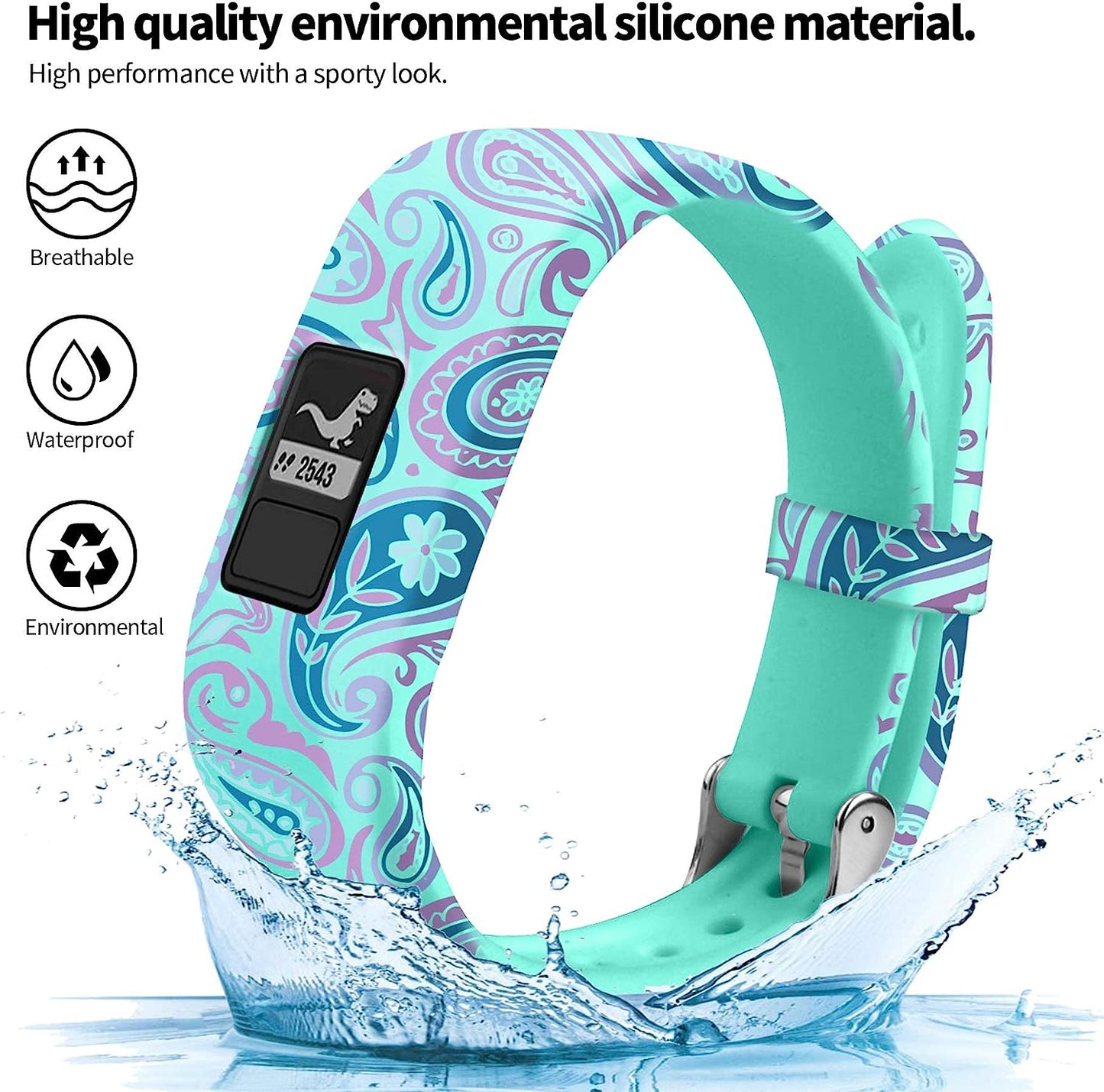 Bands Compatible with Garmin Vivofit JR Bands Vivofit JR 2 Bands/Vivofit 3 Bands Accessories Replacement Watchbands Starp for Kids Boys Girls Women with Metal Secure Clasp for Garmin Vivofit 3 JR,3PCS  Five Star Online US   