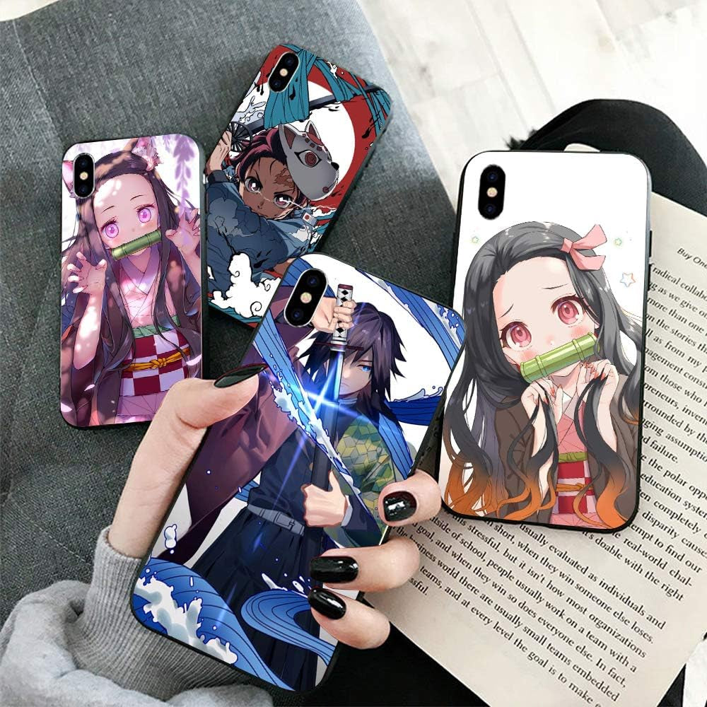 Staremeplz Compatible with Google Pixel 5 Case Anime Design [With Giyuu Figure Keychain], Soft Silicone TPU Animation Cool Phone Case for Google Pixel 5  Staremeplz   