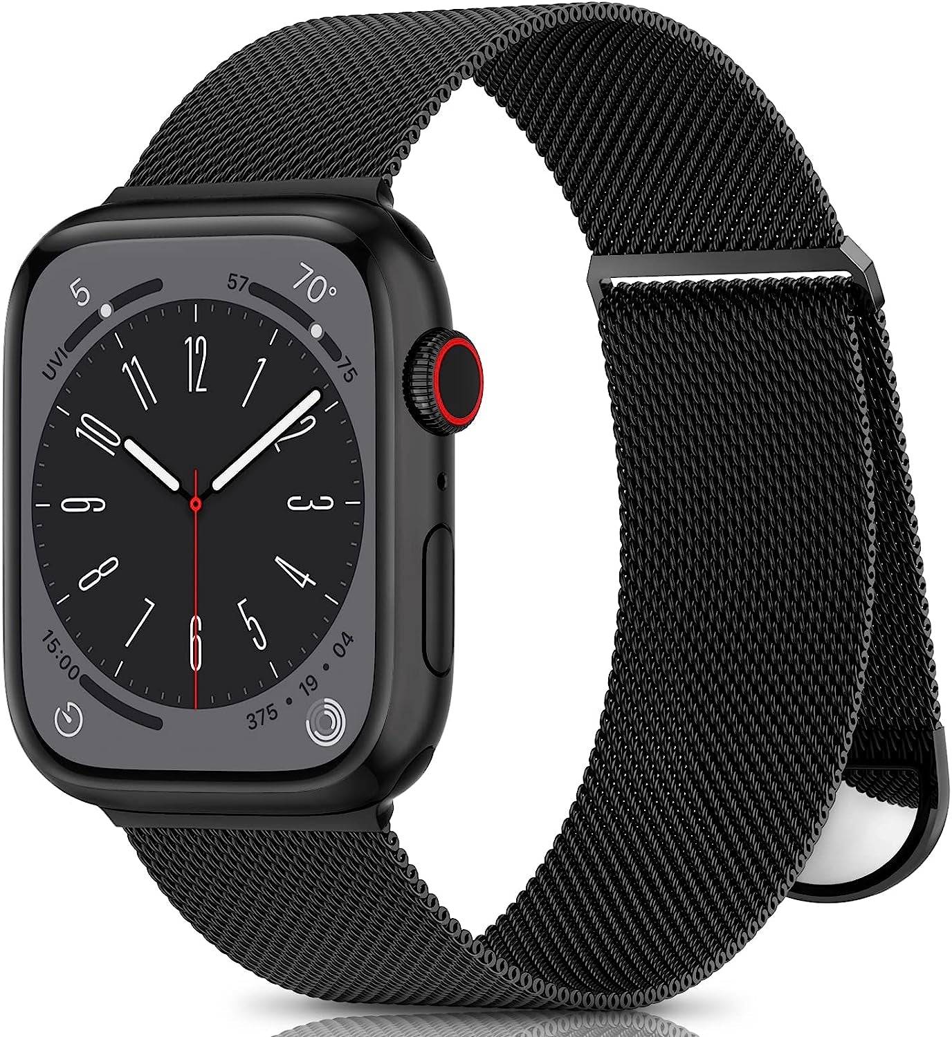 ZALAVER Metal Band Compatible with Apple Watch Bands 38Mm 40Mm 41Mm 42Mm 44Mm 45Mm 49Mm Women Men, Adjustable Magnetic Stainless Steel Mesh Replacement Strap for Iwatch Ultra Series 8 7 6 5 4 3 2 1 SE  ZALAVER Black 42mm/44mm/45mm/49mm 