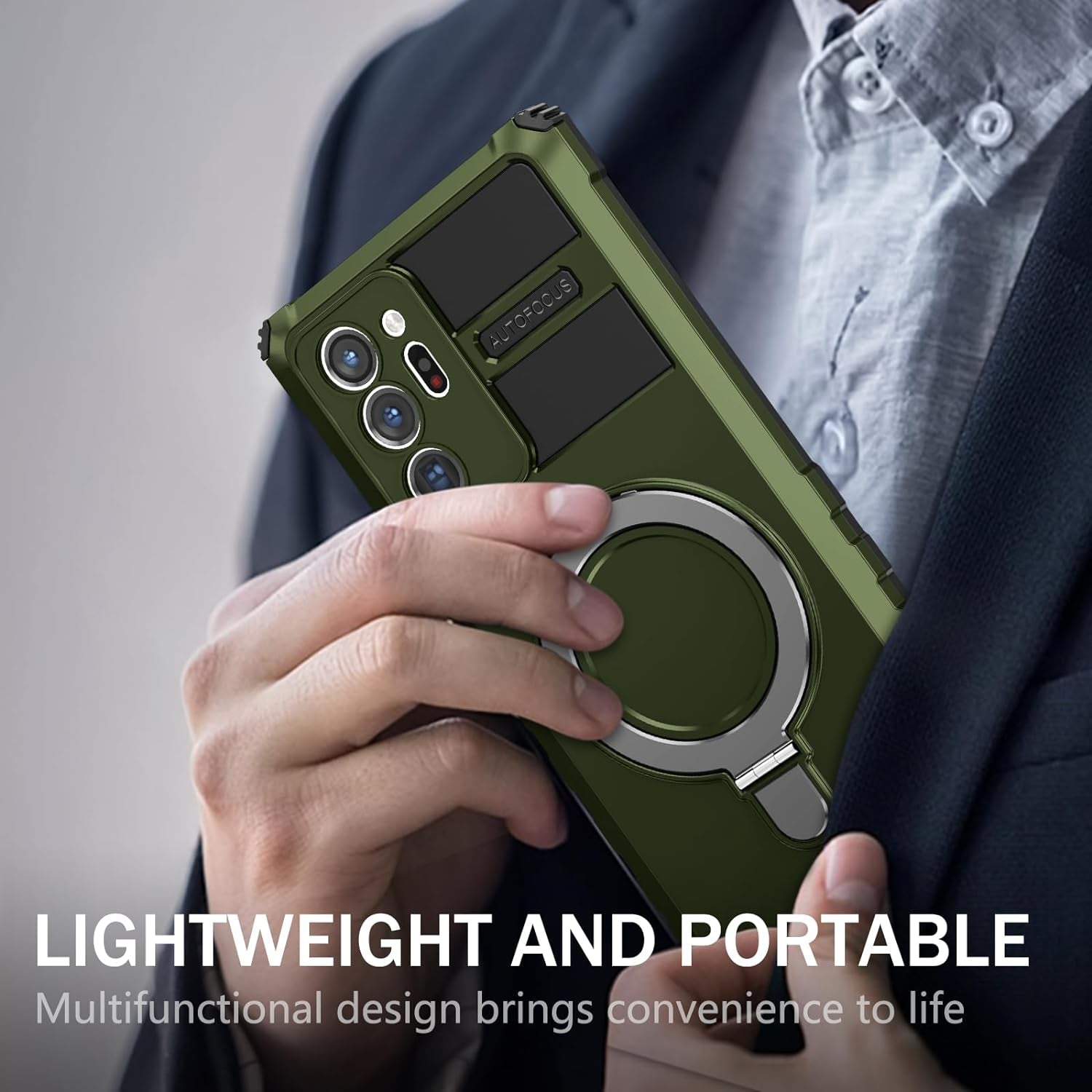 THMEIRA Samsung Galaxy Note 20 Ultra Magnetic Case [Compatible with Magsafe] Samsung Galaxy Note 20 Ultra Case with Ring Kickstand, Military Grade Heavy Duty Case for Samsung Note 20 Ultra, Green  THMEIRA   