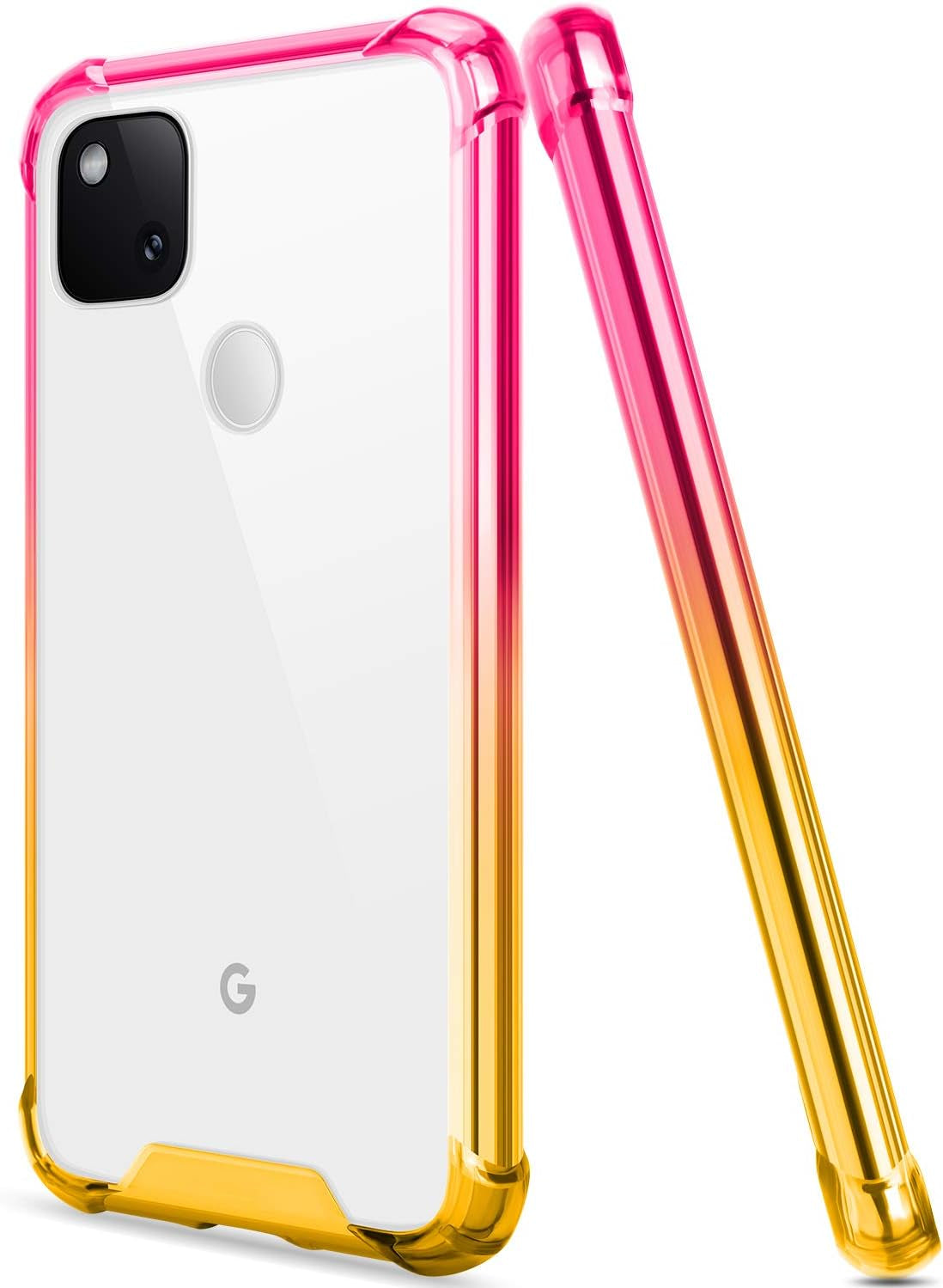 Salawat for Google Pixel 4A Case[Not Fit with 4A 5G], Clear Cute Gradient Slim Cover Reinforced TPU Bumper Hard PC Back Shockproof Protective Case for Google Pixel 4A 5.8 Inch 2020 (Purple Blue)  SALAWAT Pink Gold  