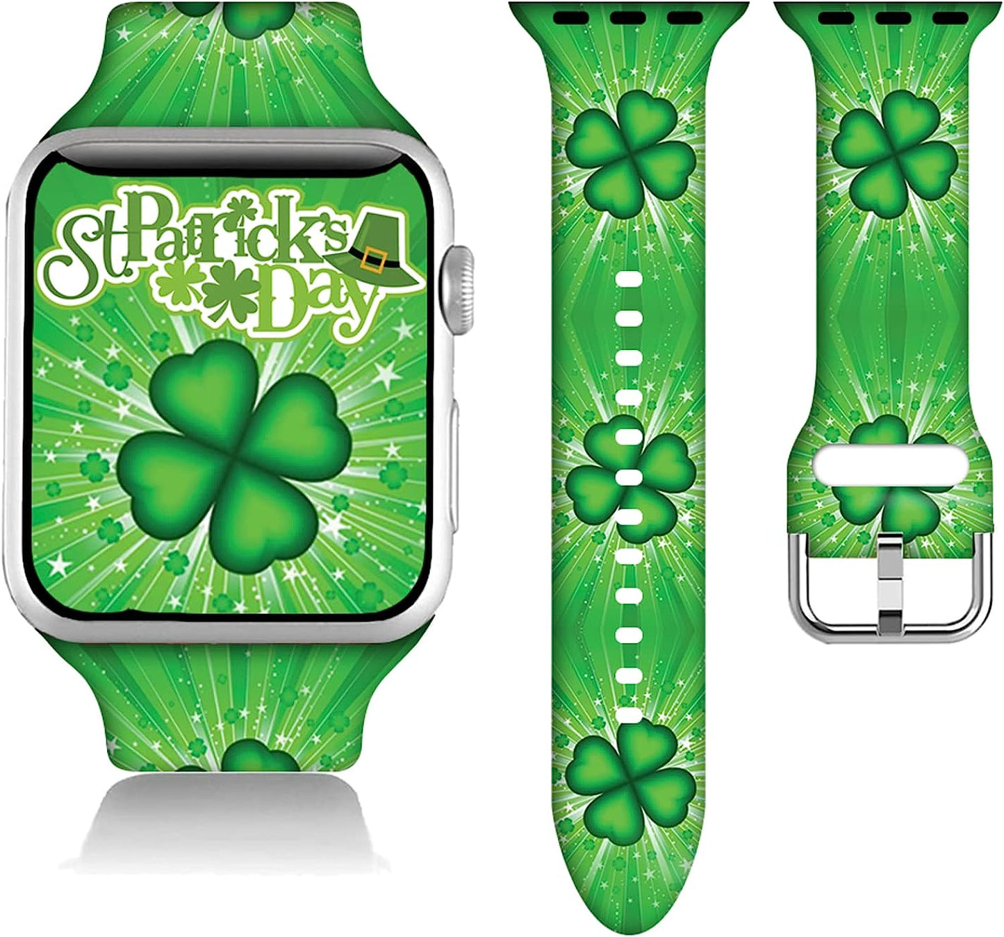 Easter Gifts Decorations Wristband Straps for Apple Watch Band 38Mm/40Mm/41Mm/42Mm/44Mm/45Mm Soft Silicone Easter Watch Band Strap for Apple Smart Watch Series 7 6 5 4 3 2 1 SE.  DGDGDG Bright St Patricks Day Gifts 38mm/40mm/41mm 
