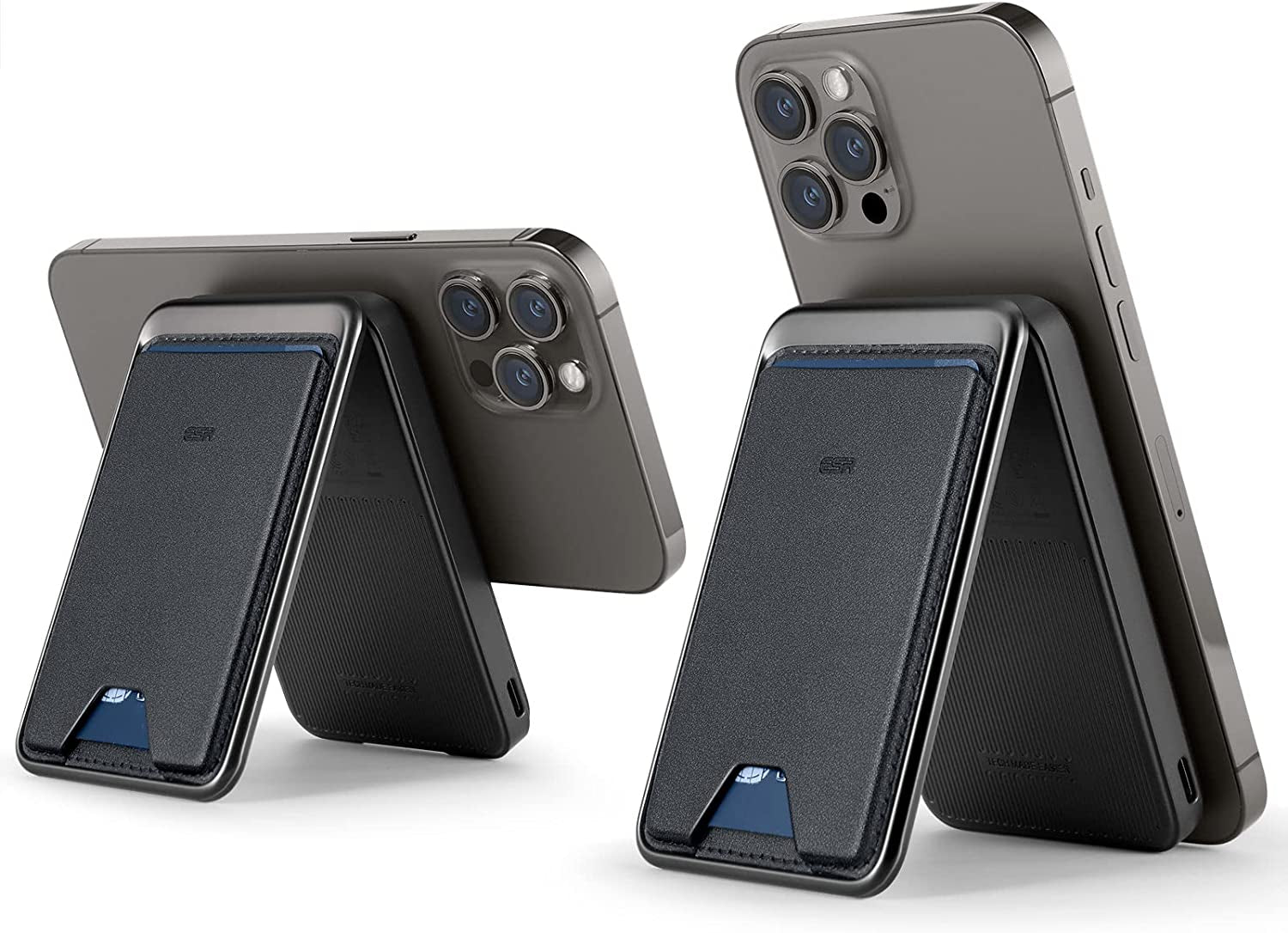 ESR Magsafe Battery Pack (Halolock), 5,000Mah Power Bank Wallet with USB-C Cable, Magsafe Wallet and Adjustable Stand, Magsafe Portable Charger for Iphone 14/13/12 (Except 13/12 Mini), Midnight Black  Electronic Silk Road Corp   