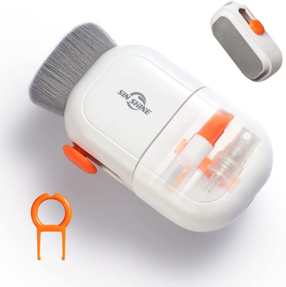 SIN SHINE 7-In-1 Electronics Cleaner Kit - Keyboard Cleaner, Dust Cleaning Mud, Laptop Cleaner Set with Cleaning Gel - Electronic Cleaner Box for PC Monitor, TV, Phone, Computer (Bbh01-Tz-White)  SIN SHINE Bbh01-white  