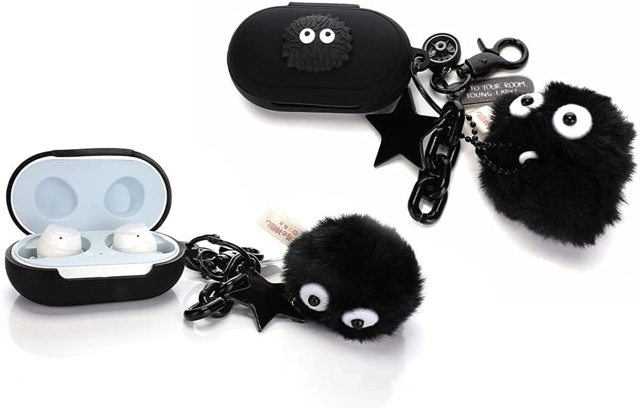 Fit Designed for Samsung Galaxy Buds Earphone/Galaxy Buds Plus+ Earphone, Suublg Silicone Cartoon Headphones Case Cover and Doll Keychain with Full Body Anti-Lost Lanyard Protection  Suublg   