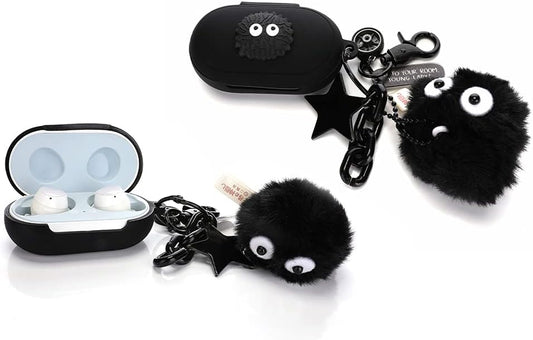 Fit Designed for Samsung Galaxy Buds Earphone/Galaxy Buds Plus+ Earphone, Suublg Silicone Cartoon Headphones Case Cover and Doll Keychain with Full Body Anti-Lost Lanyard Protection  Suublg   