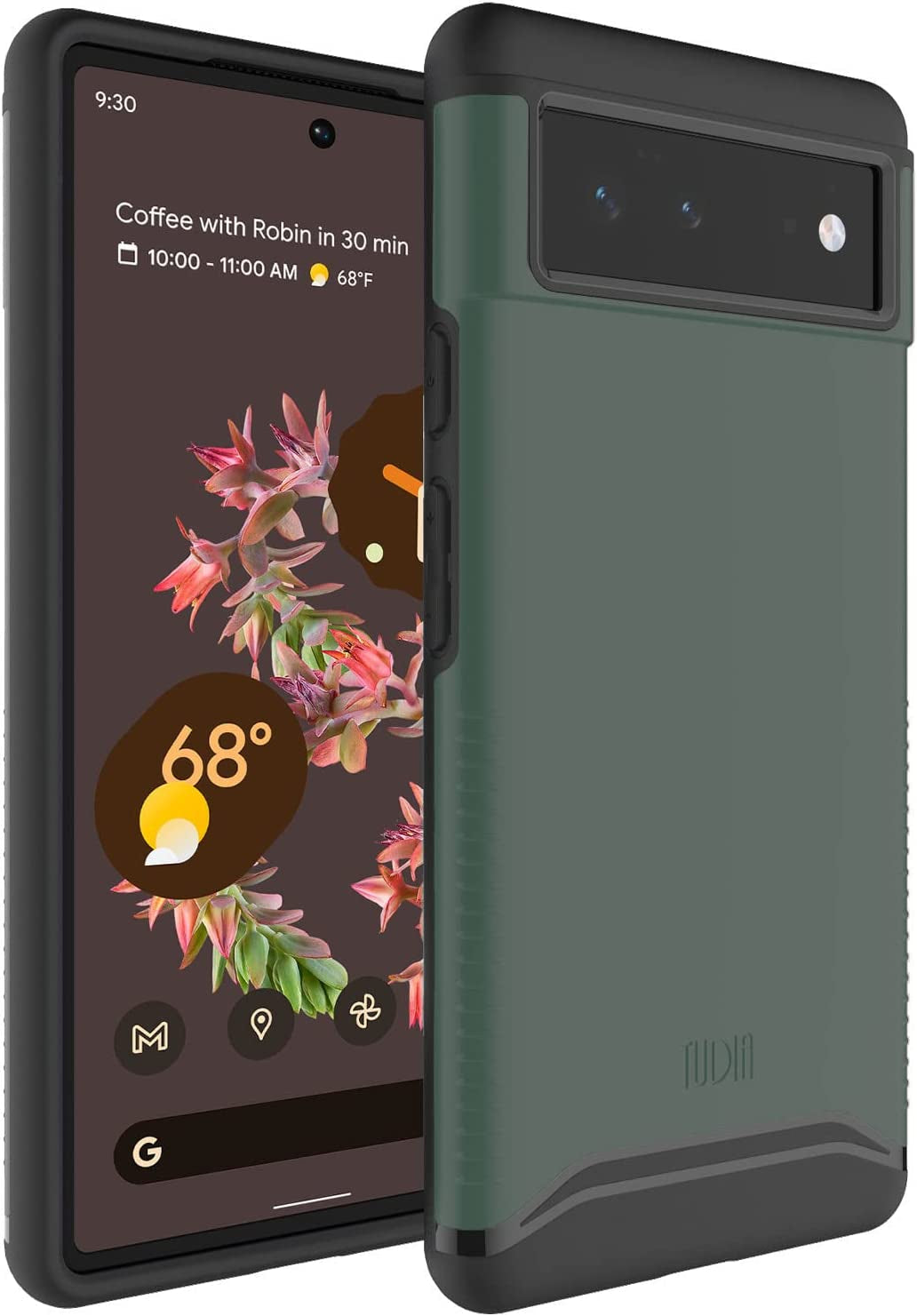 TUDIA Dualshield Designed for Google Pixel 6 Case (2021), [Merge] Shockproof Military Grade Slim Heavy Duty Dual Layer Tough Protection for Pixel 6 Phone Case - Metallic Slate  TUDIA Hunter Green  