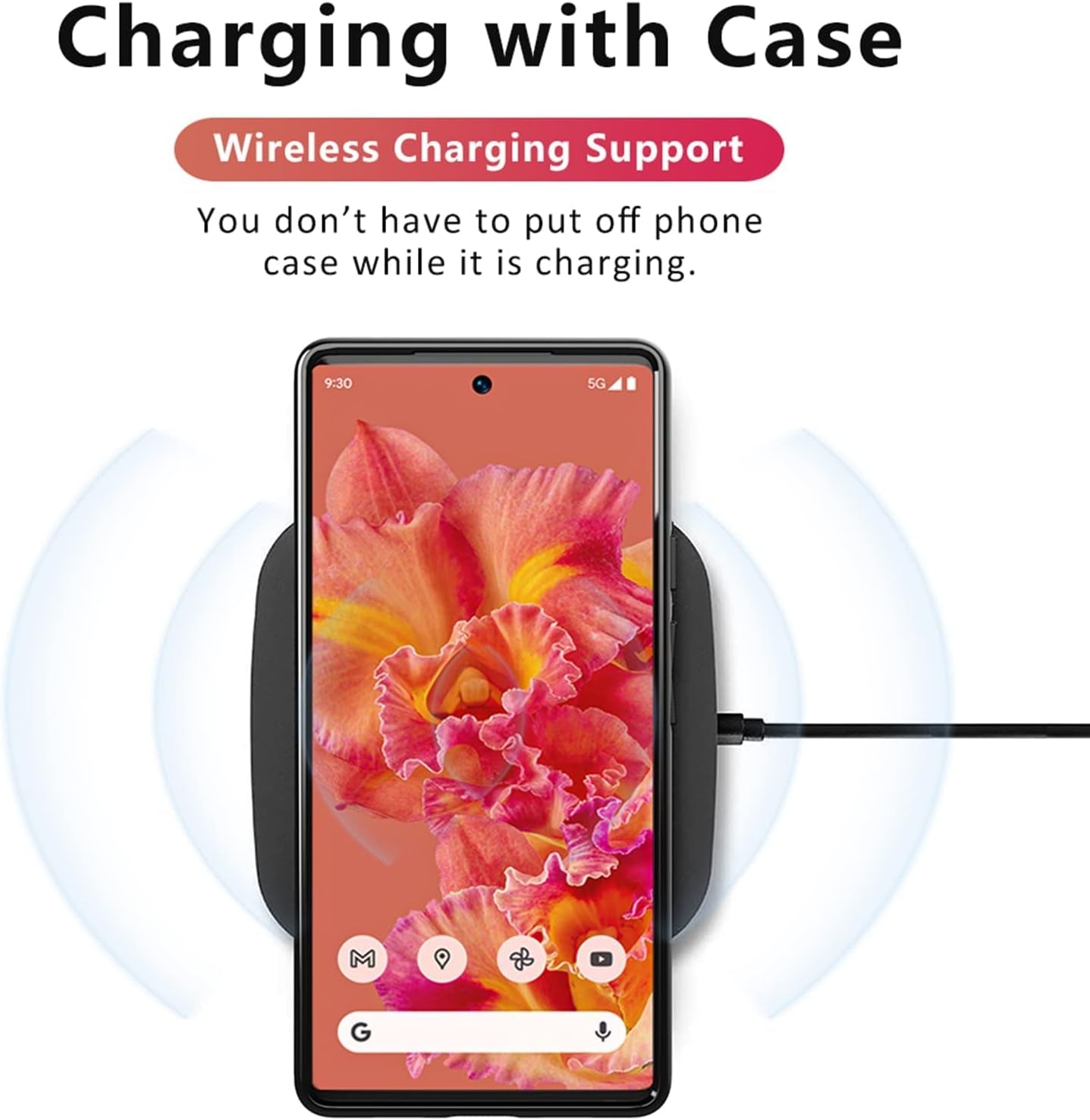 Doeboe for Google Pixel 6 Case, Phone Case for Google Pixel 6 5G (2021), Rugged Sleeve Cover for Pixel 6 6.4 In, Shockproof Slim Soft TPU, Wireless Charging Support [Only for Pixel 6] (Black)  doeboe   